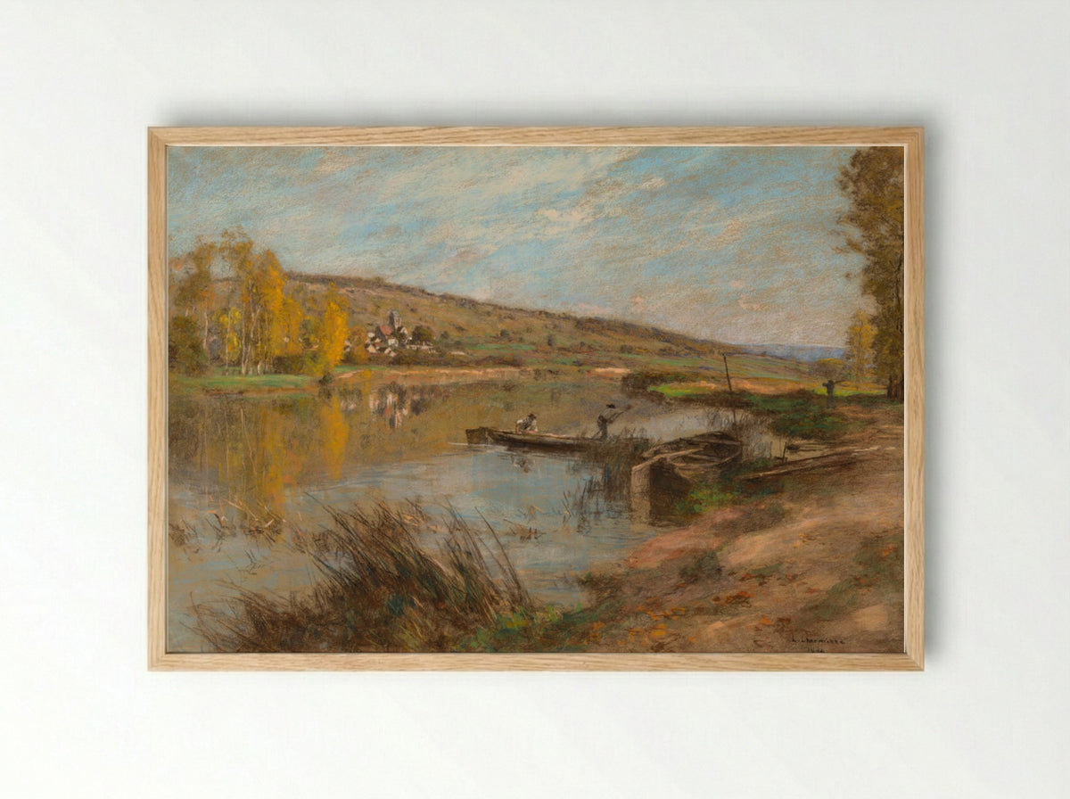 Quai au Sable, Chartèves - Léon Augustin Lhermitte - Framed Print Wood