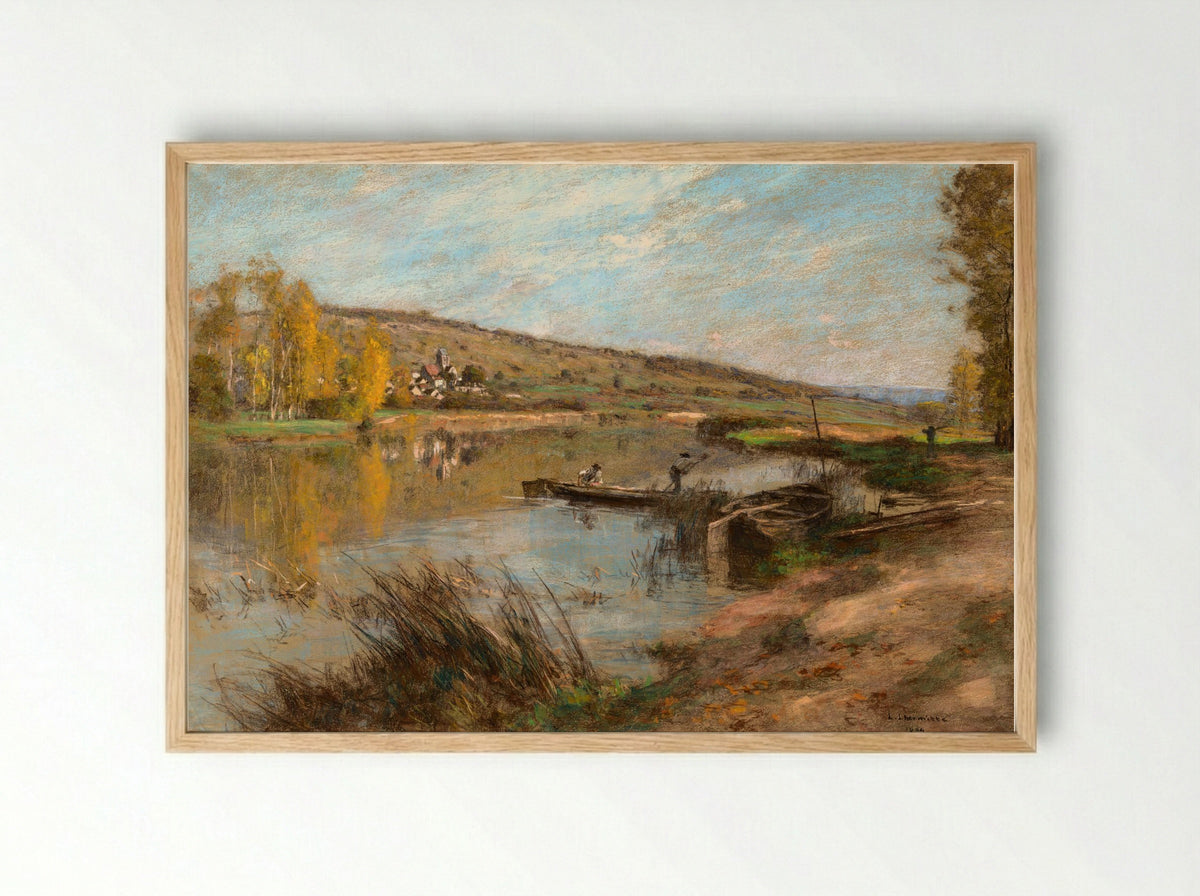 Quai au Sable, Chartèves - Léon Augustin Lhermitte - Framed Print Wood