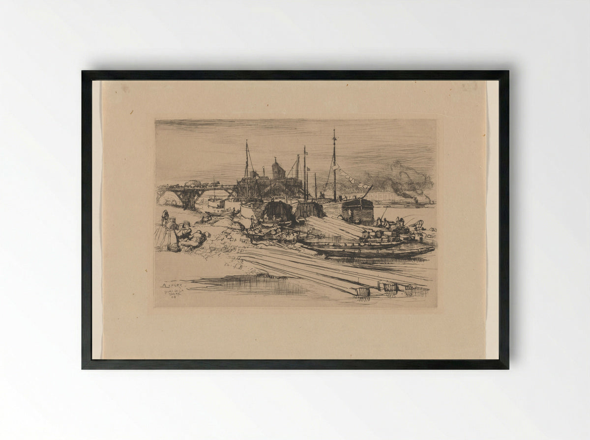 Quai de la Gare: Décharge Publique - Auguste Lepère - Framed Print Black