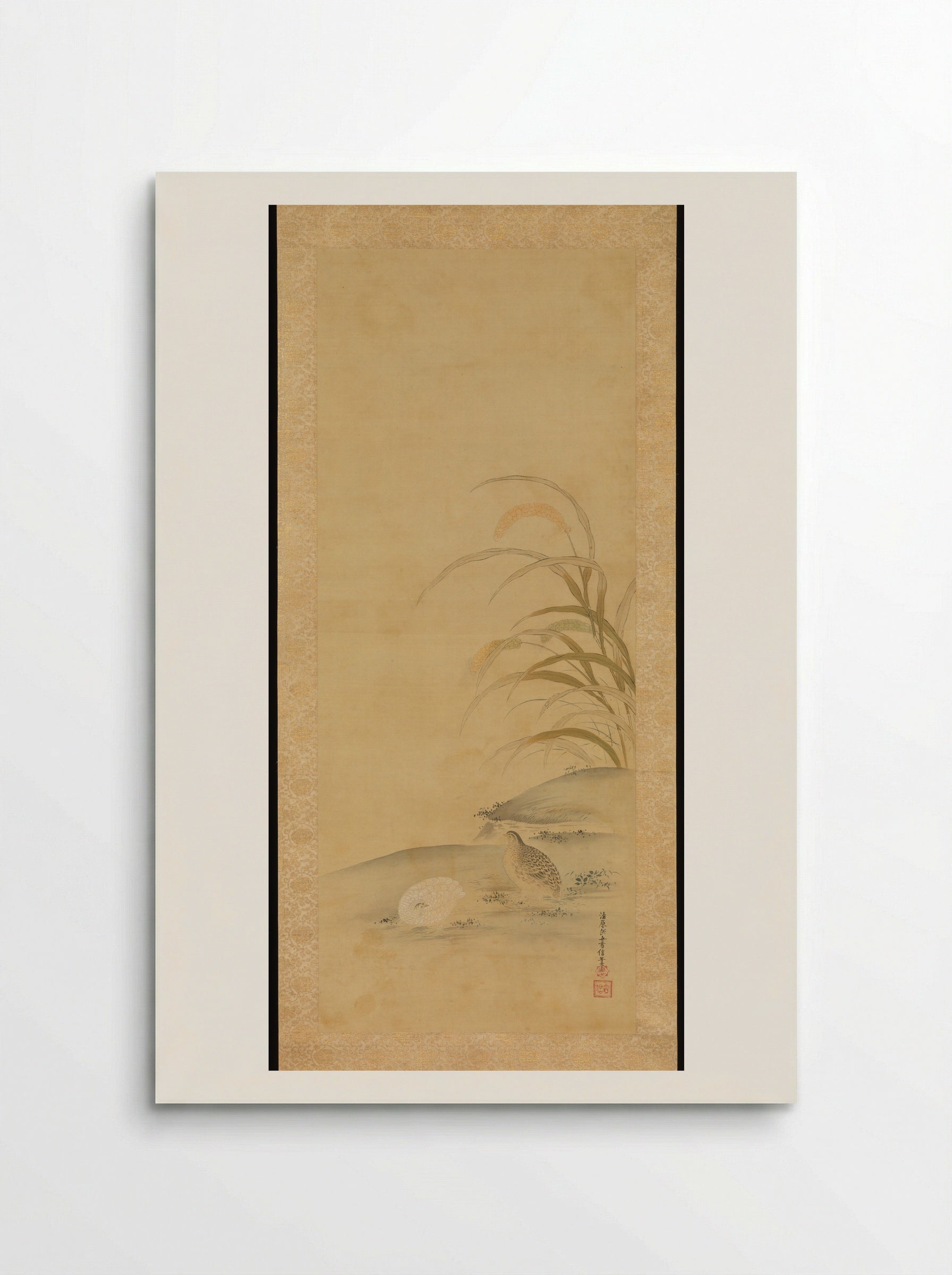Quail and Millet - Kiyohara Yukinobu - Poster