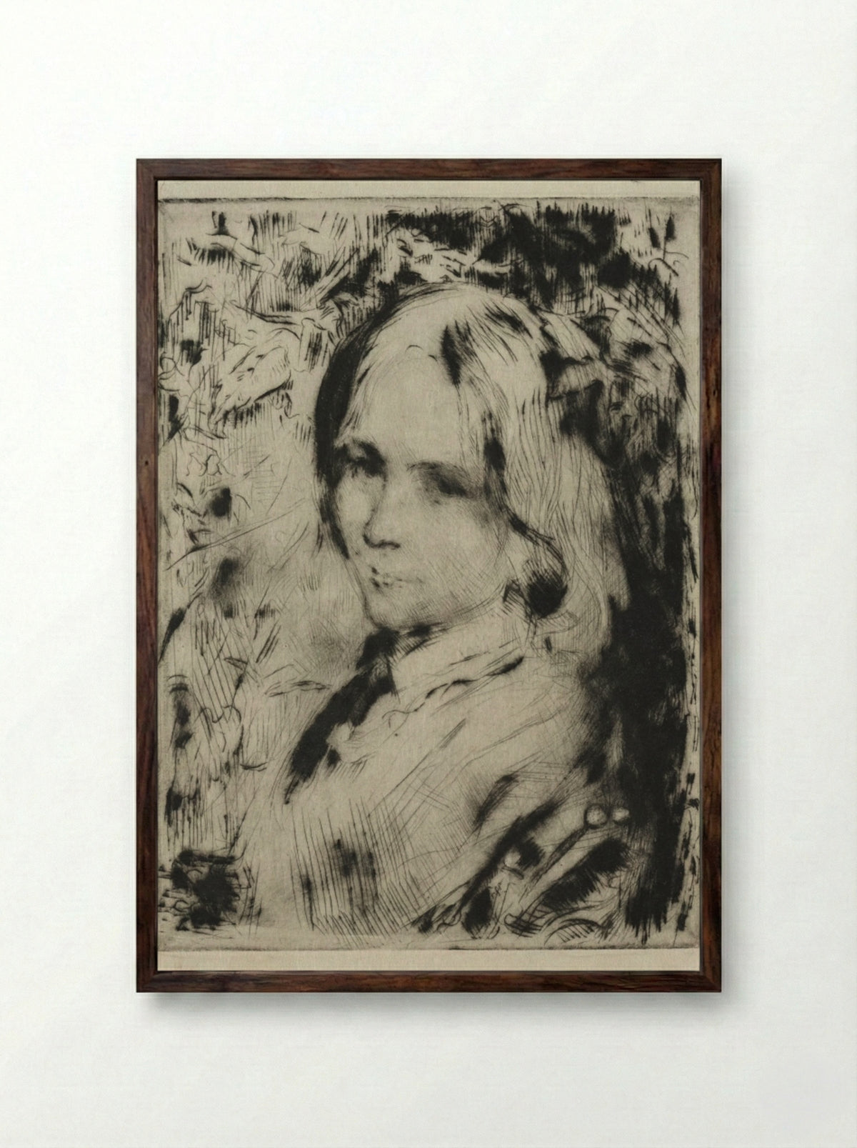 Quand tu seras fleur devenue - Charles Albert Waltner - Framed Print Dark Wood
