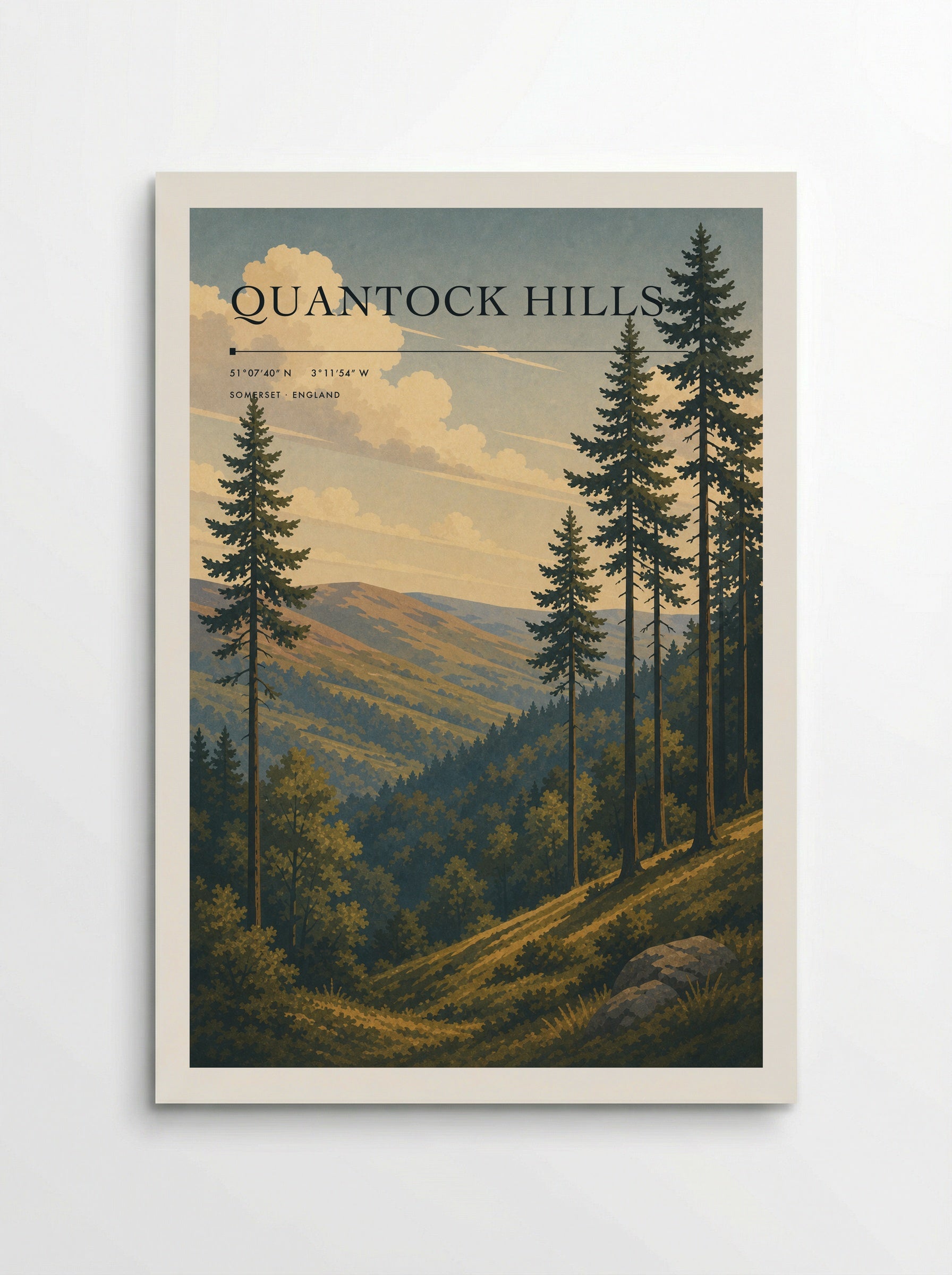 Quantock Hills Somerset England Travel Poster - Poster