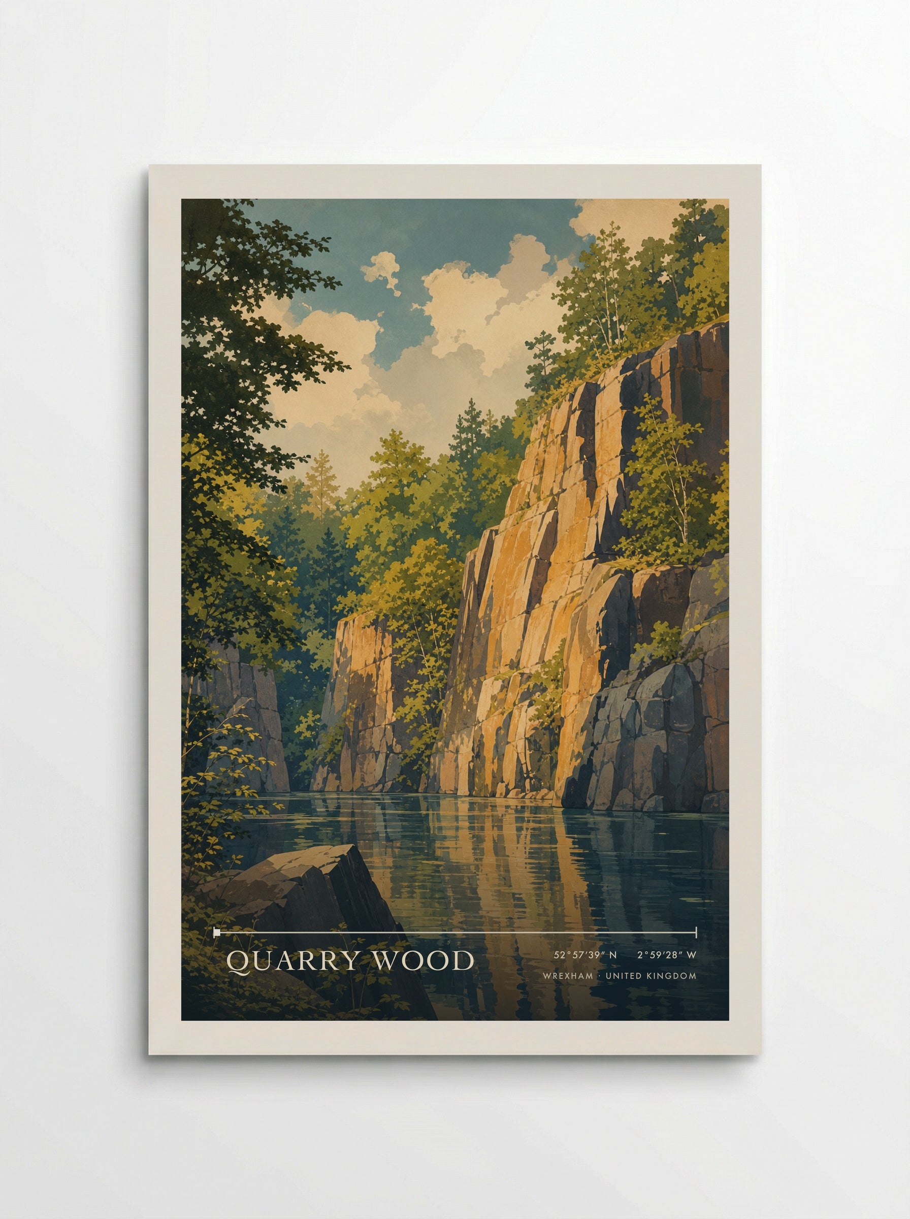 Quarry Wood Wrexham United Kingdom Travel Poster - Poster