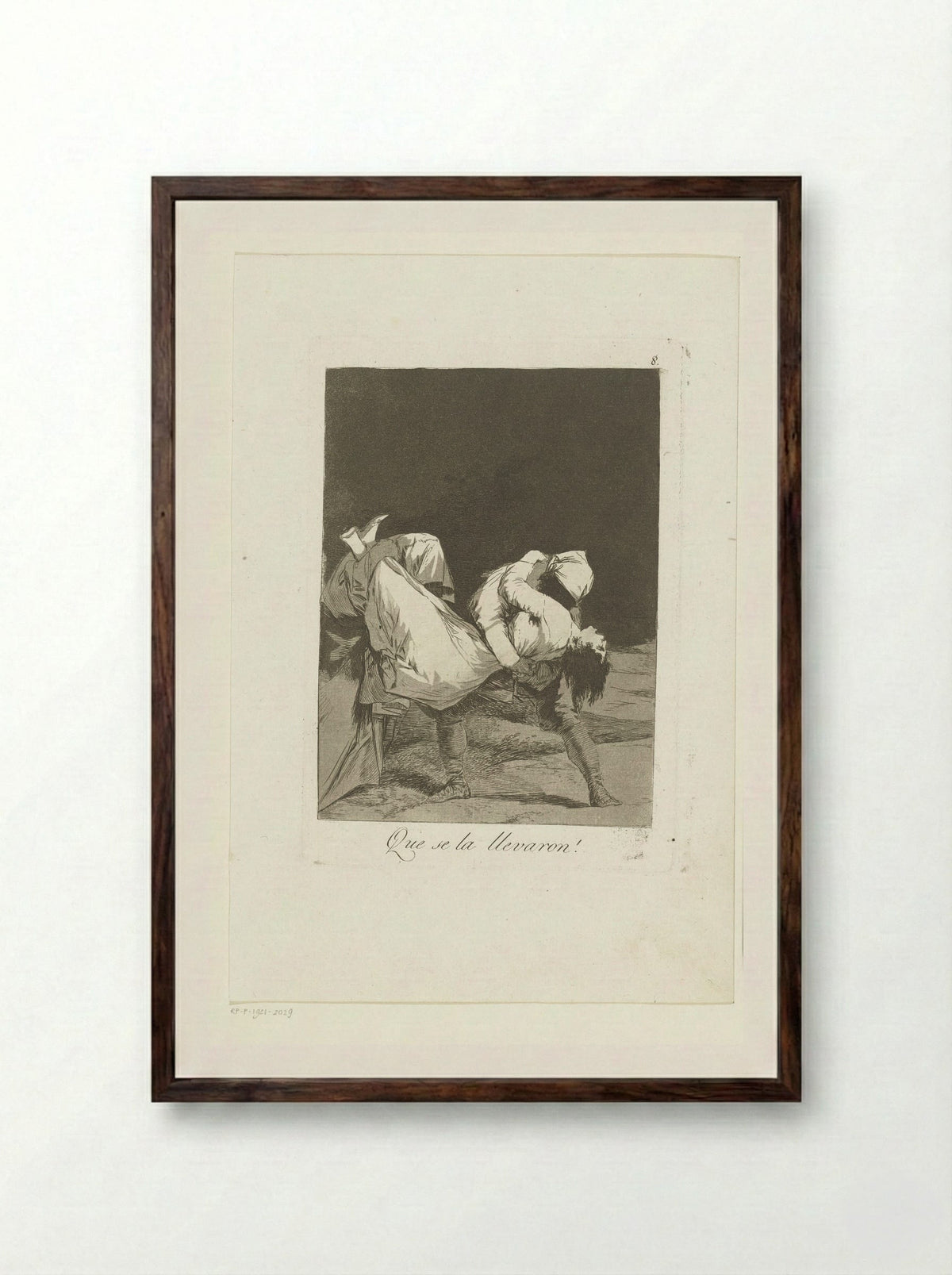 Que se la llevaron! - Francisco de Goya - Framed Print Dark Wood