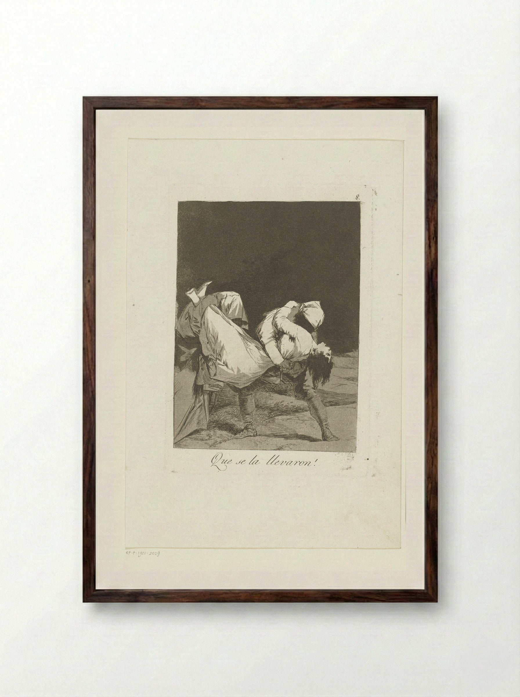Que se la llevaron! - Francisco de Goya - Framed Print Dark Wood