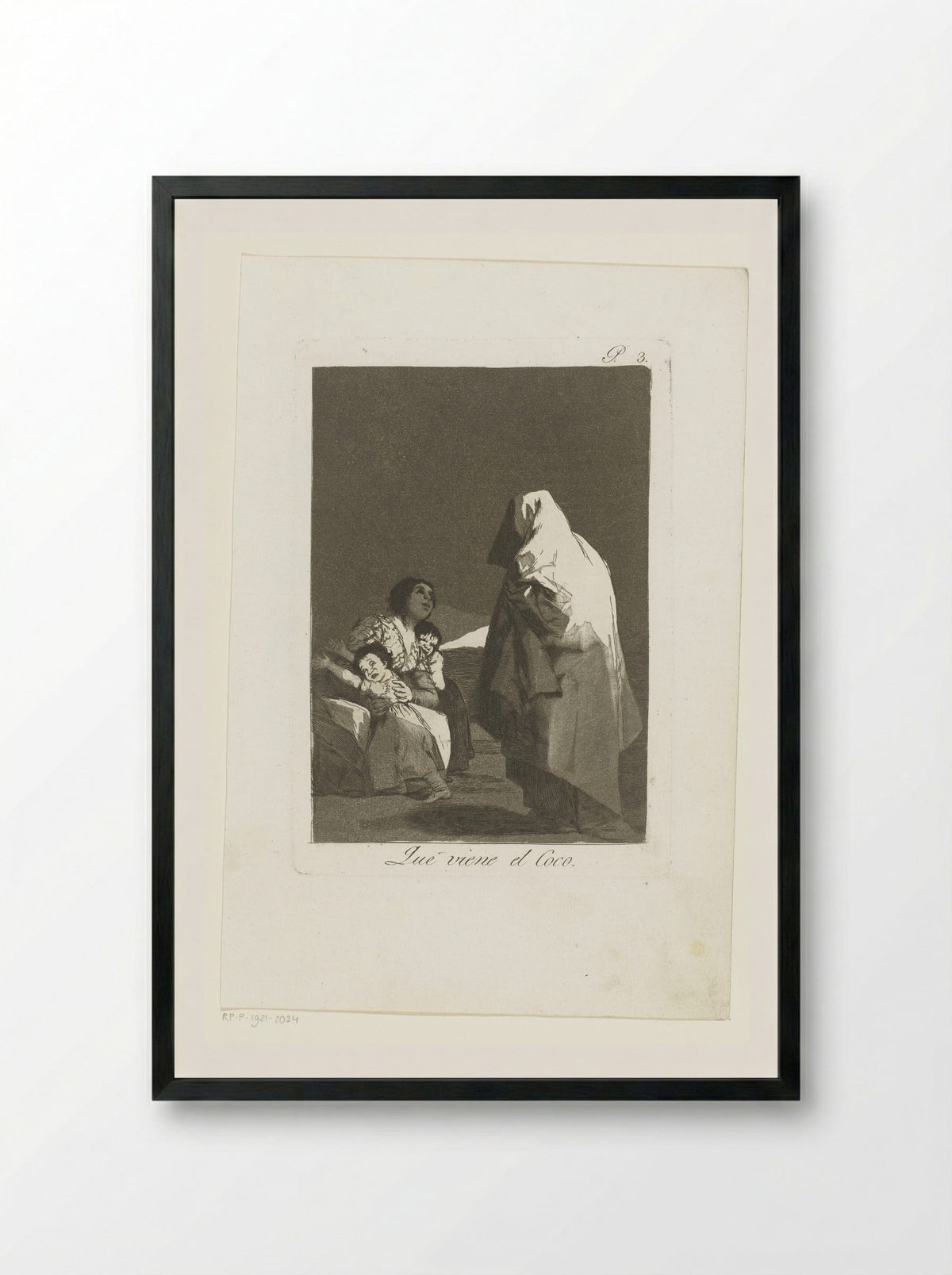 Que viene el Coco - Francisco de Goya - Framed Print Black