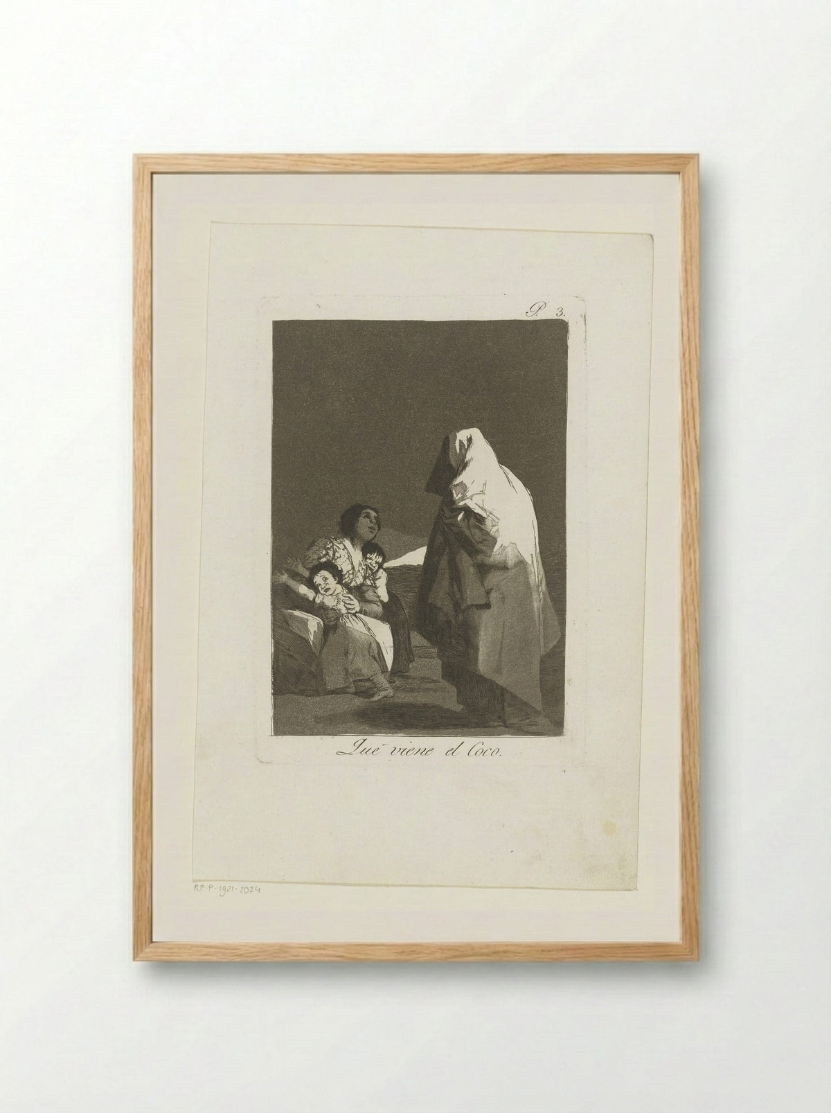 Que viene el Coco - Francisco de Goya - Framed Print Wood