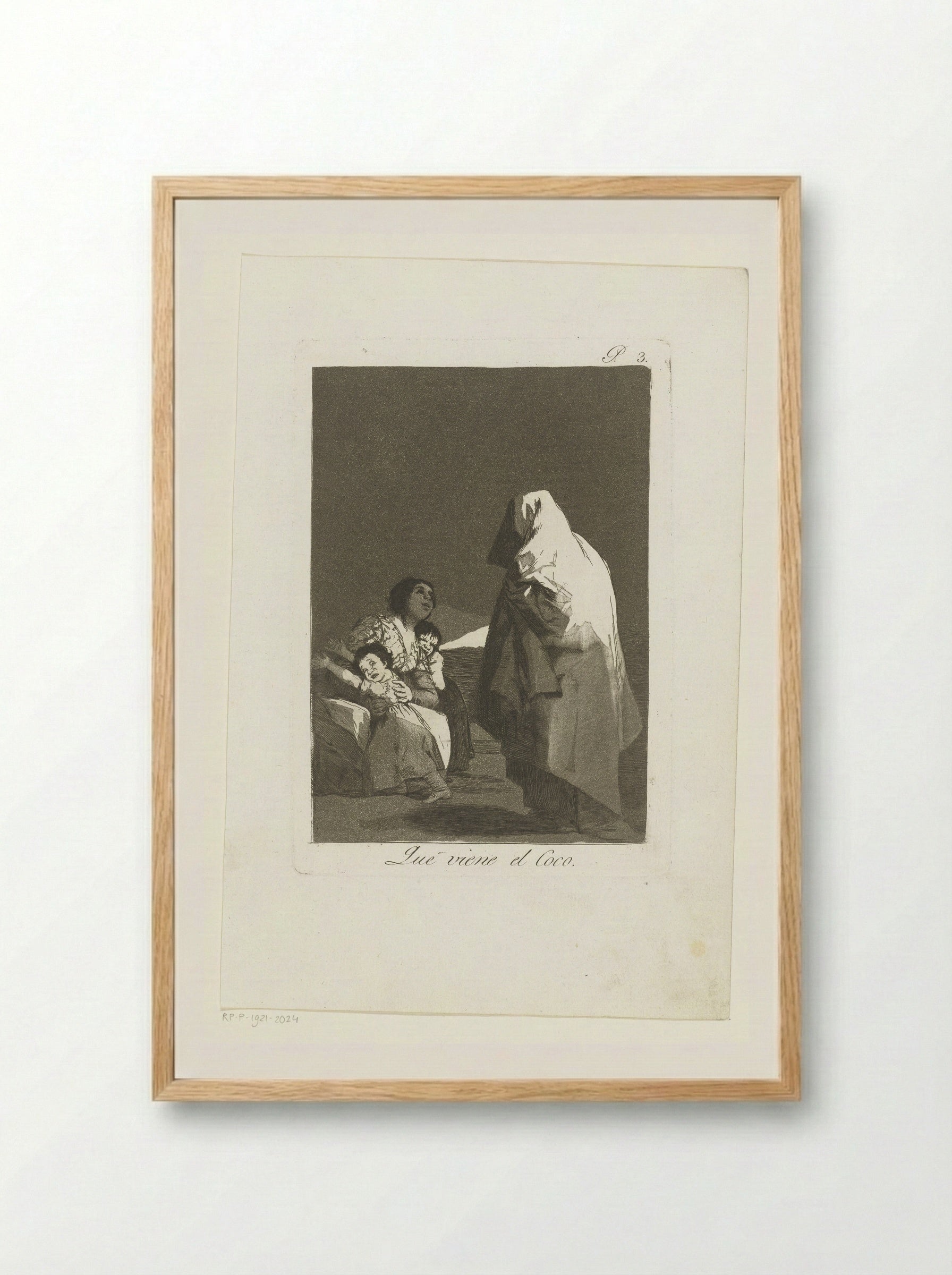 Que viene el Coco - Francisco de Goya - Framed Print Wood