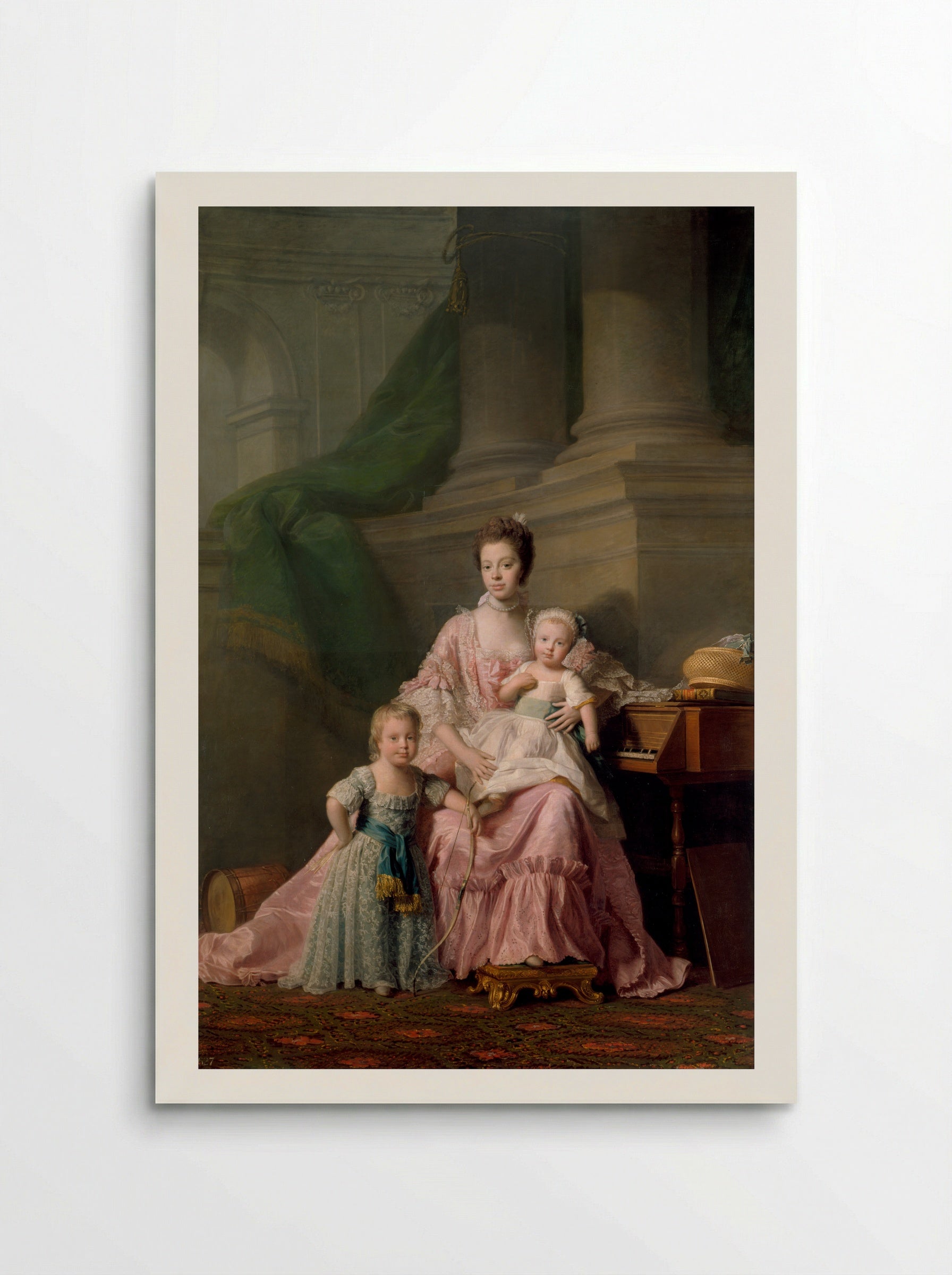 Queen Charlotte with her Two Eldest Children - Allan Ramsay - Poster