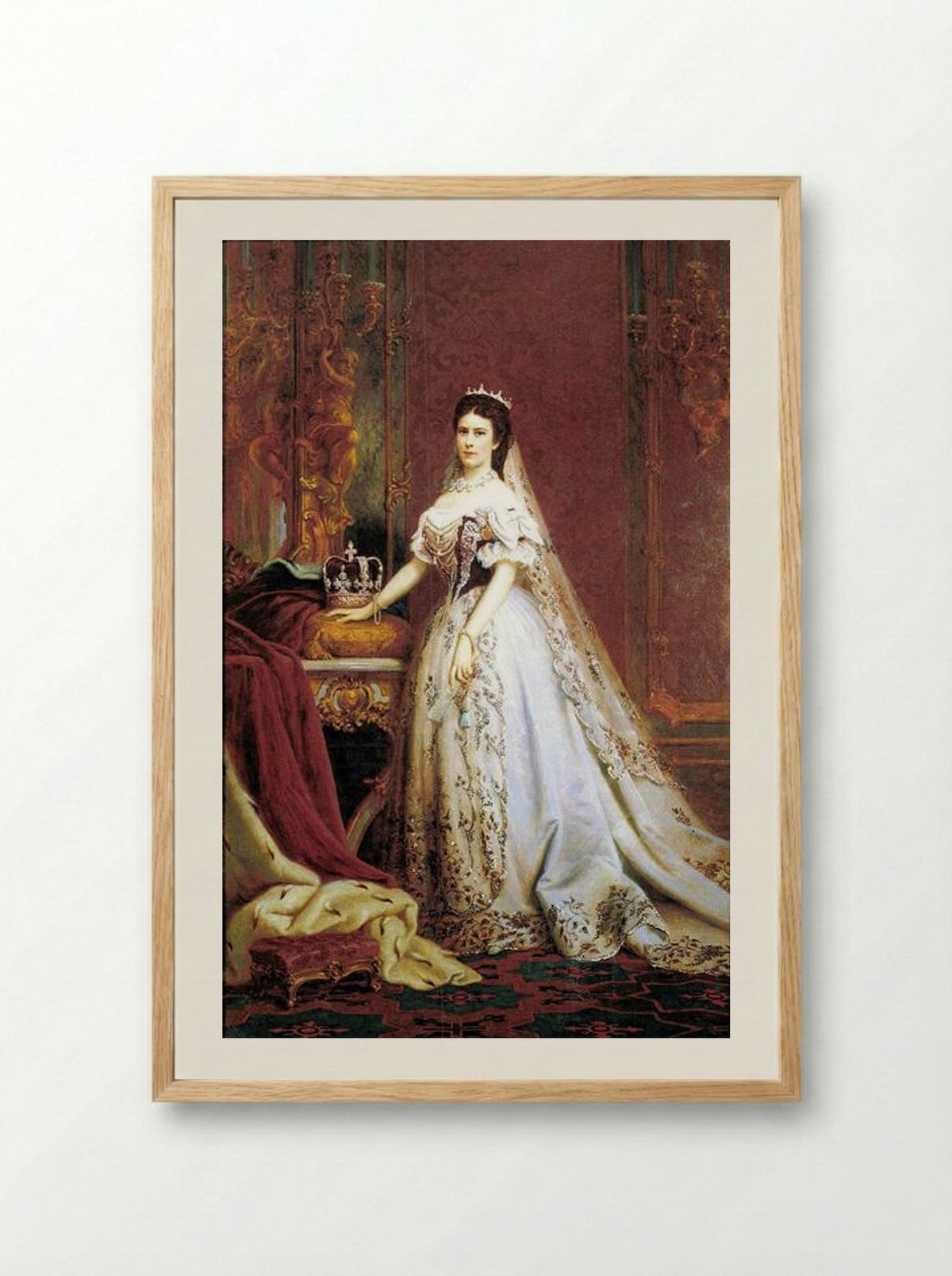 Queen Elisabeth of Hungary and Bohemia - Bertalan Székely - Framed Print Wood