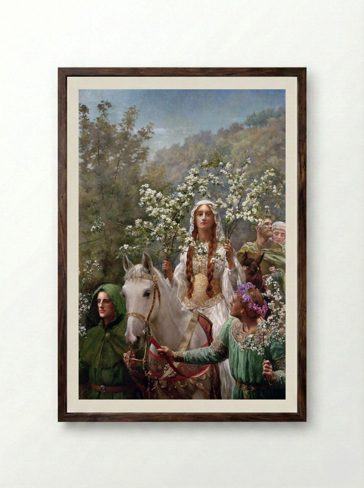 Queen Guinevere's Maying - John Collier - Framed Print Dark Wood