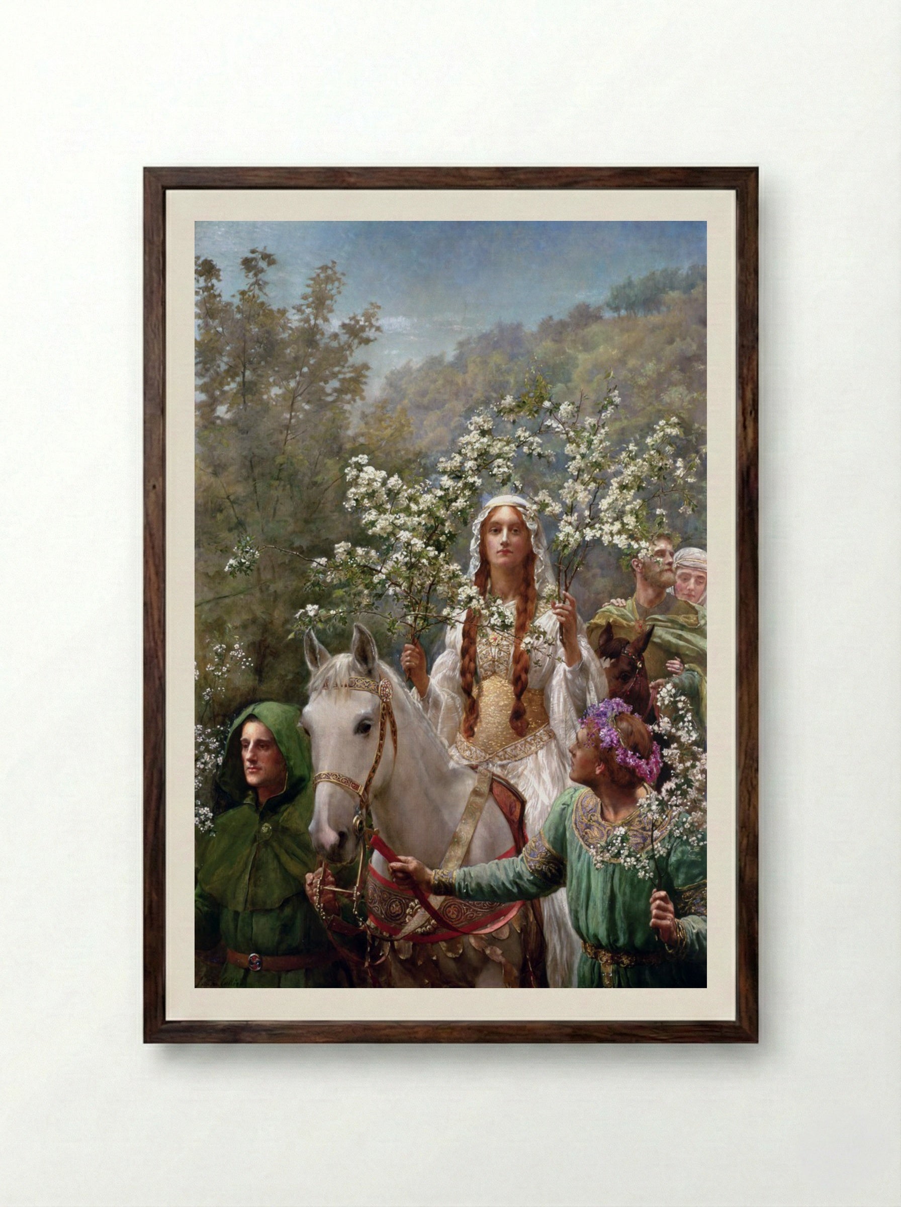 Queen Guinevere's Maying - John Collier - Framed Print Dark Wood