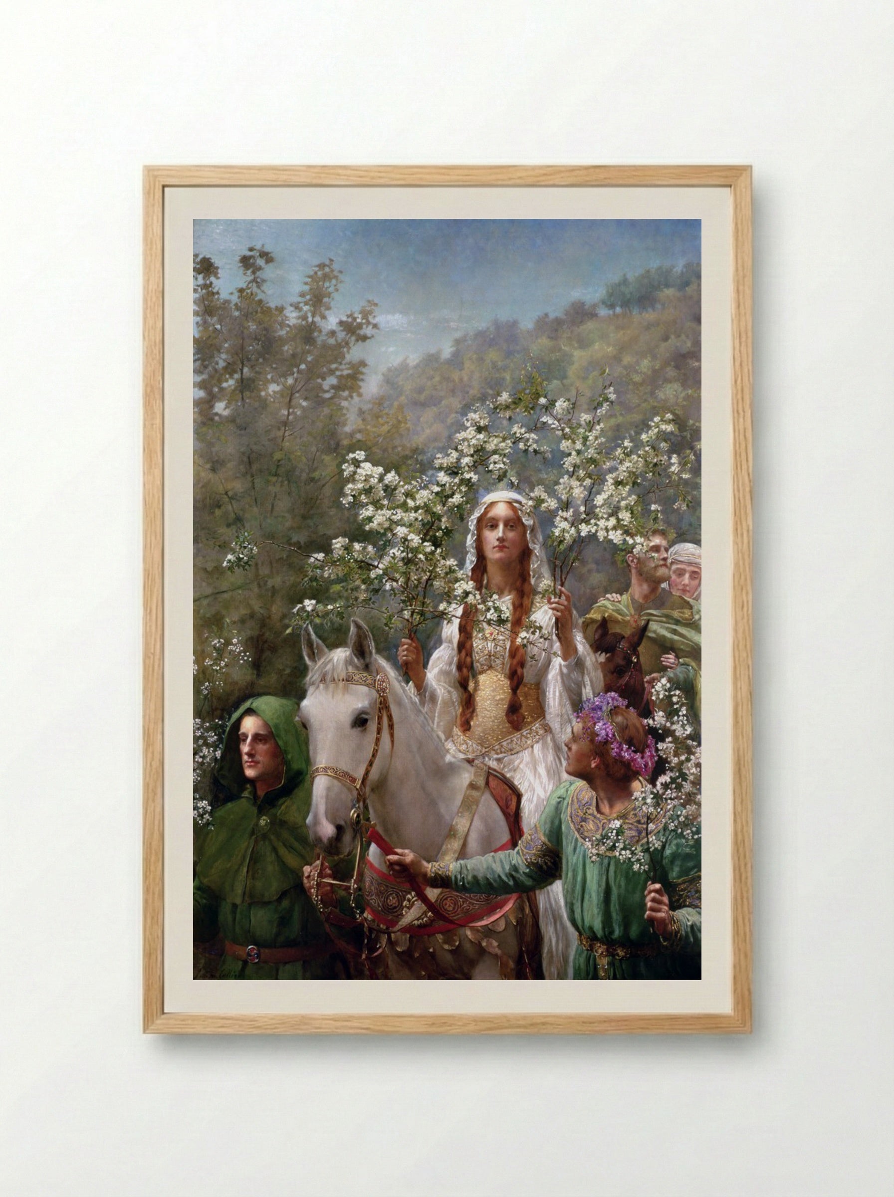 Queen Guinevere's Maying - John Collier - Framed Print Wood