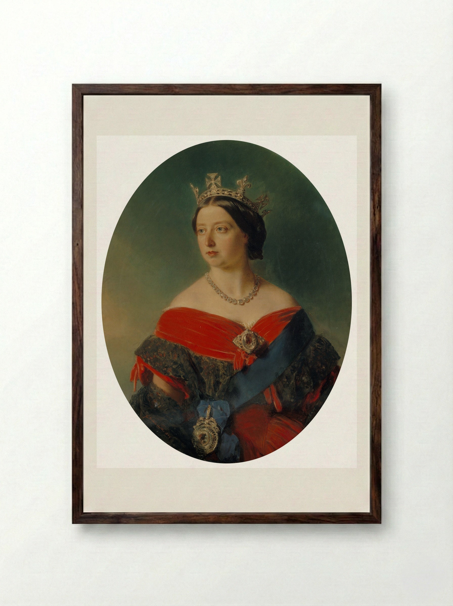 Queen Victoria - Franz Xaver Winterhalter - Framed Print Dark Wood