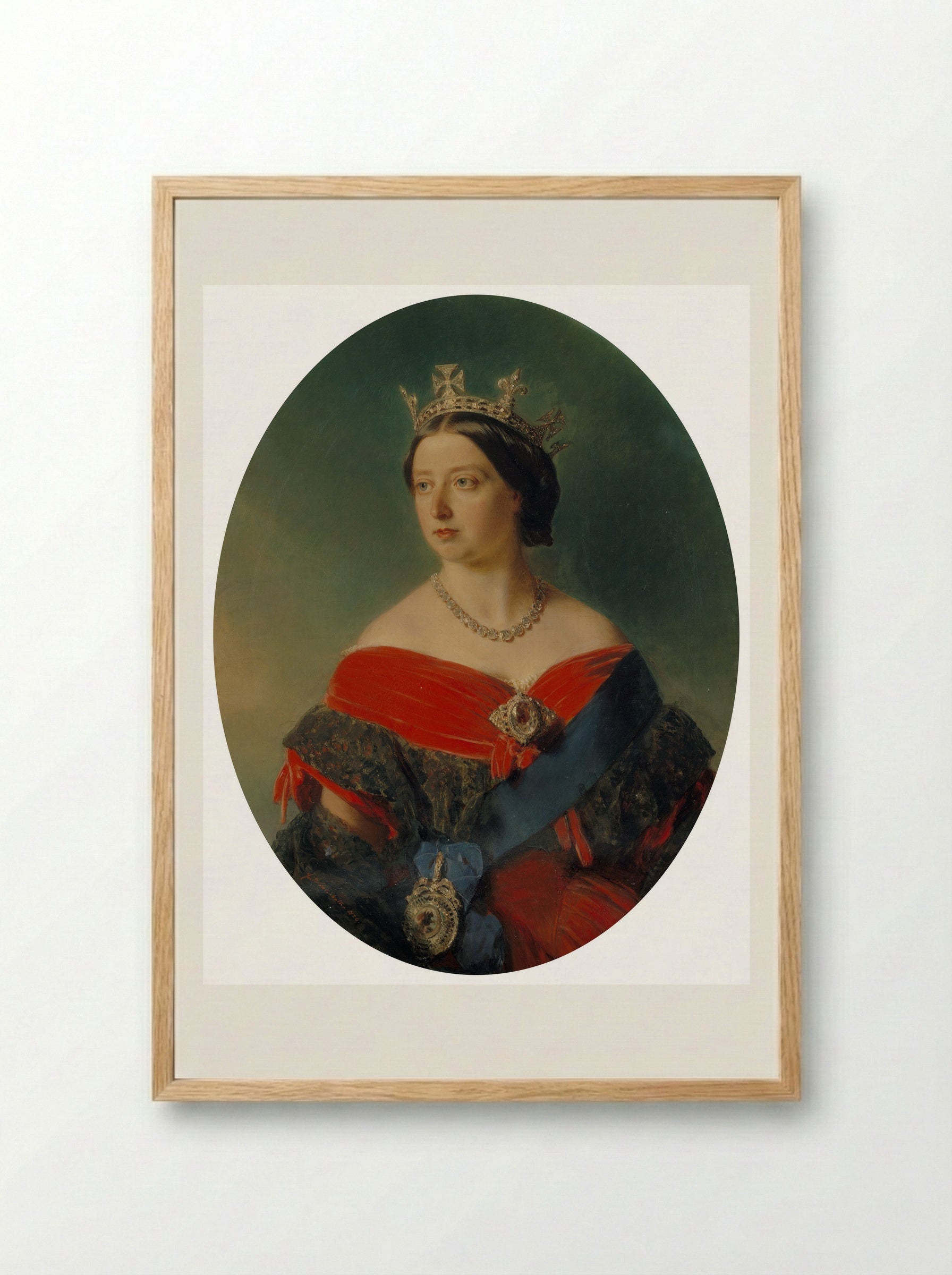 Queen Victoria - Franz Xaver Winterhalter - Framed Print Wood