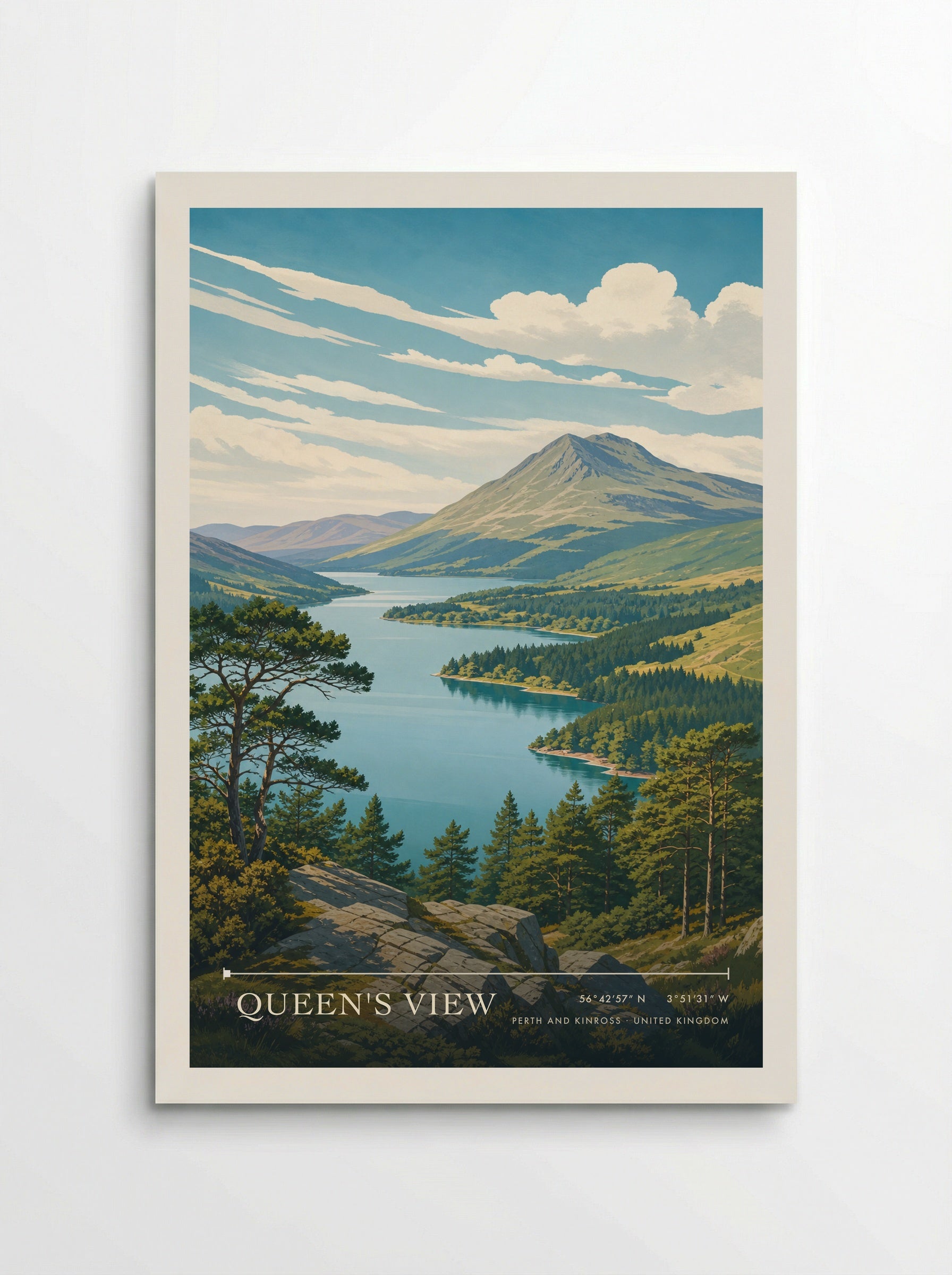 Queen's View Perth and Kinross United Kingdom Travel Poster - Poster