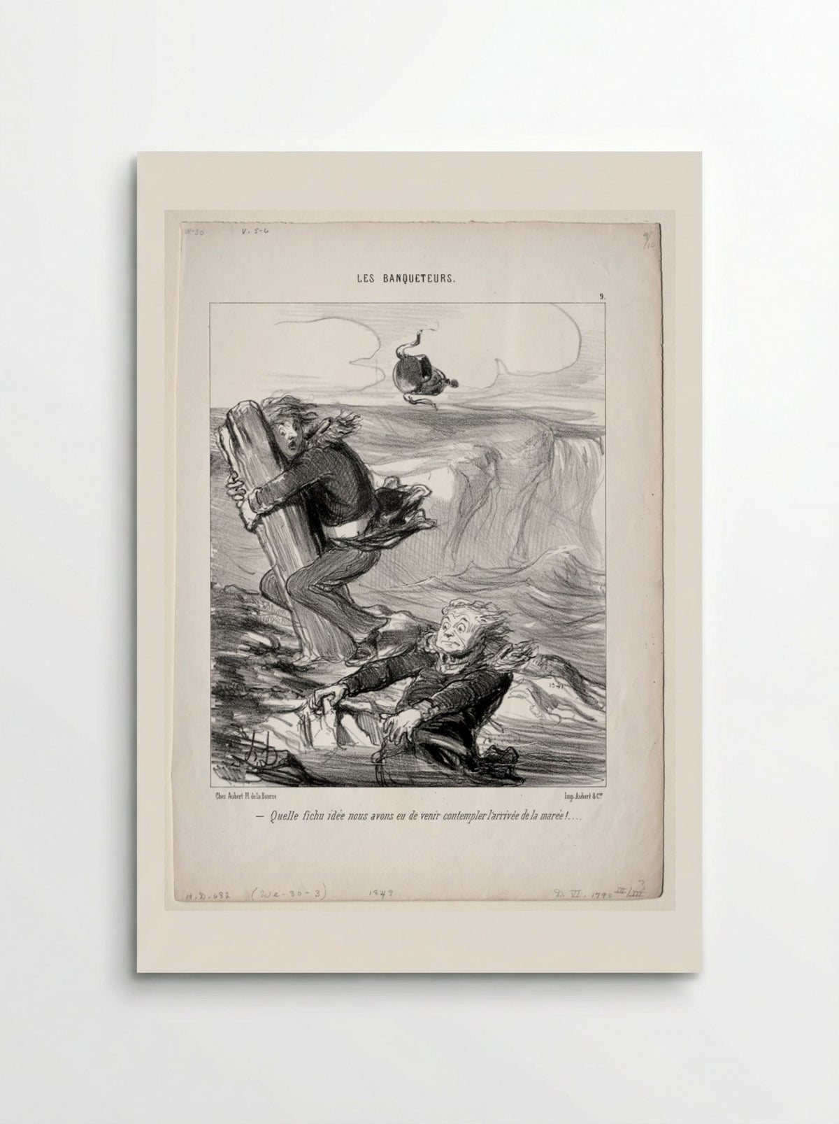 Quelle fichu idée nous avons eu de venir contempler l'arrivée de la marée! - Honoré Daumier - Poster