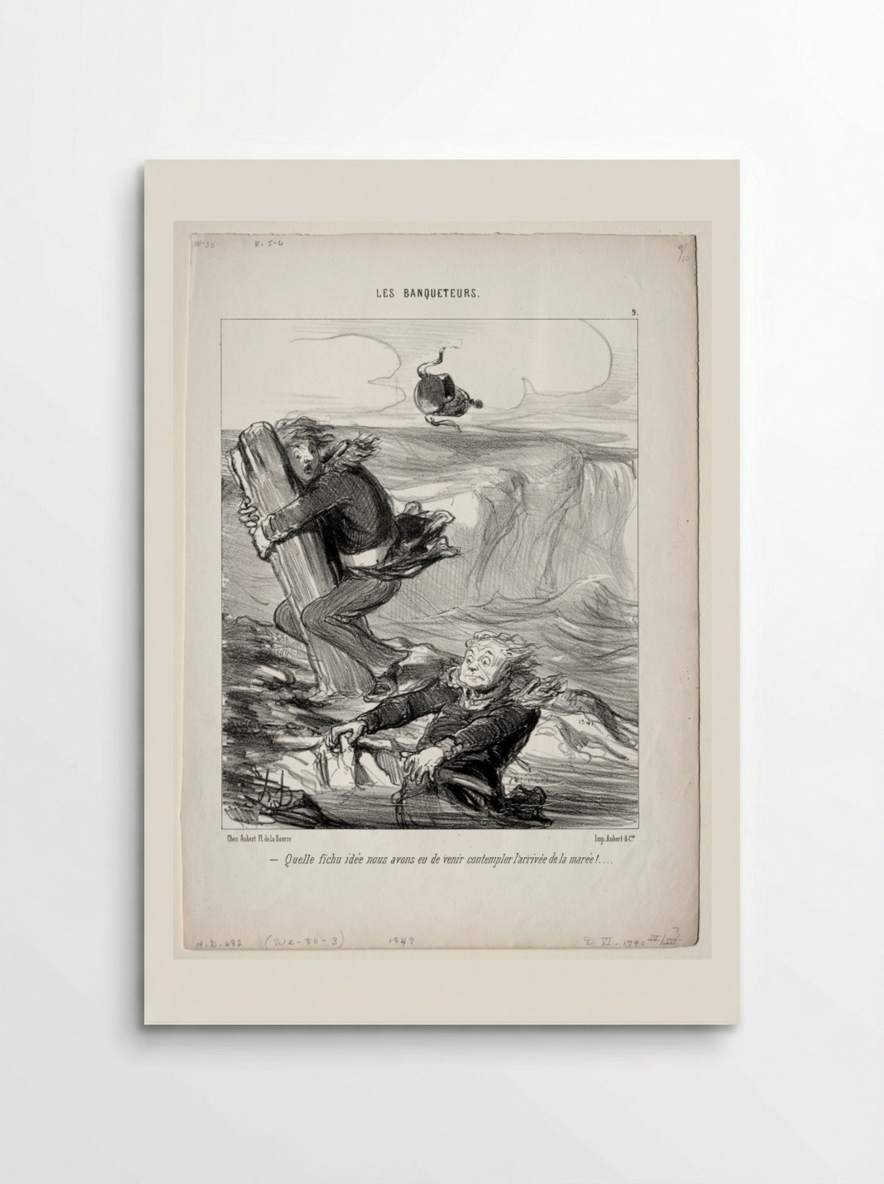 Quelle fichu idée nous avons eu de venir contempler l'arrivée de la marée! - Honoré Daumier - Poster