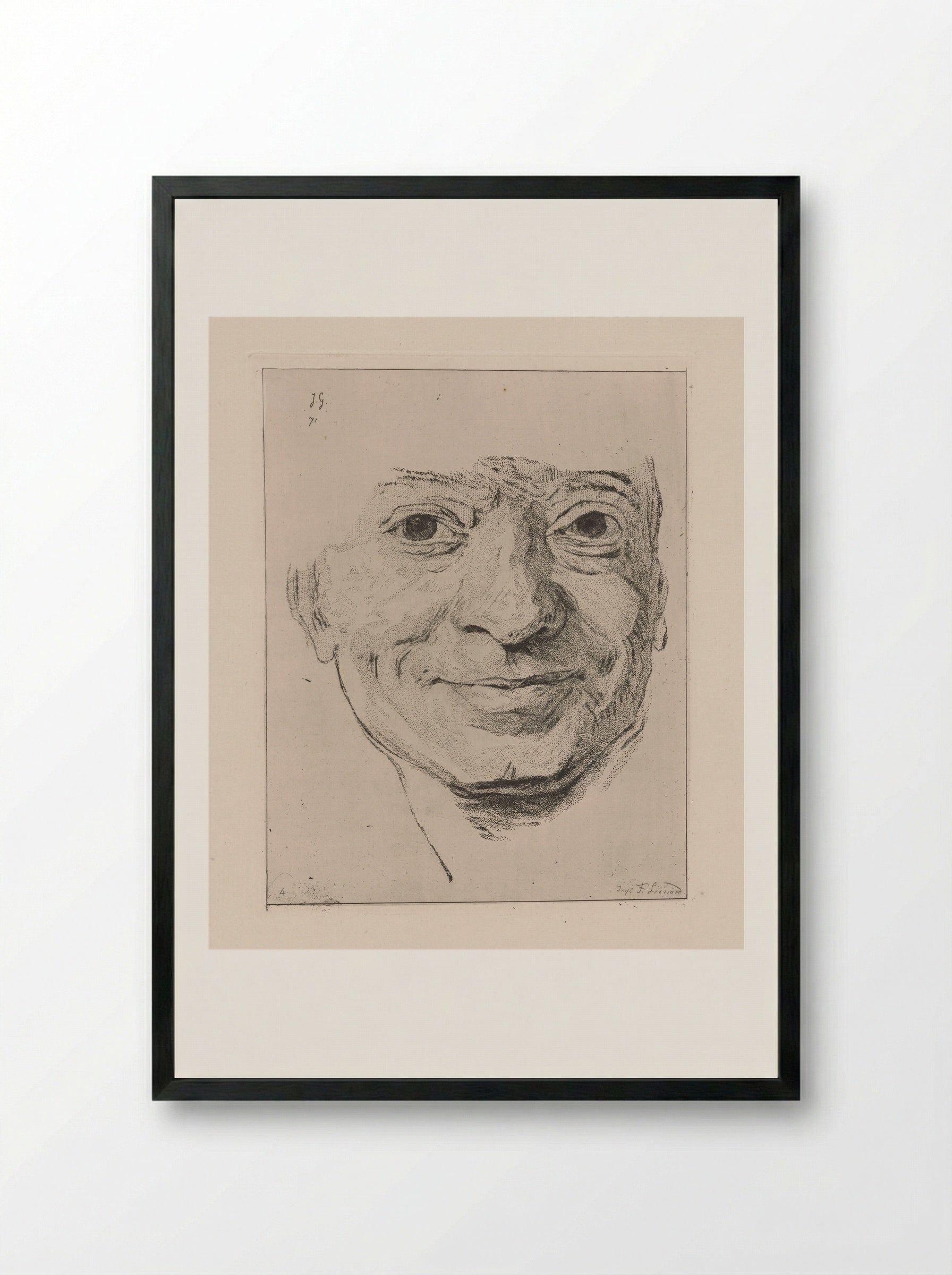 Quentin de La Tour - Jules de Goncourt - Framed Print Black