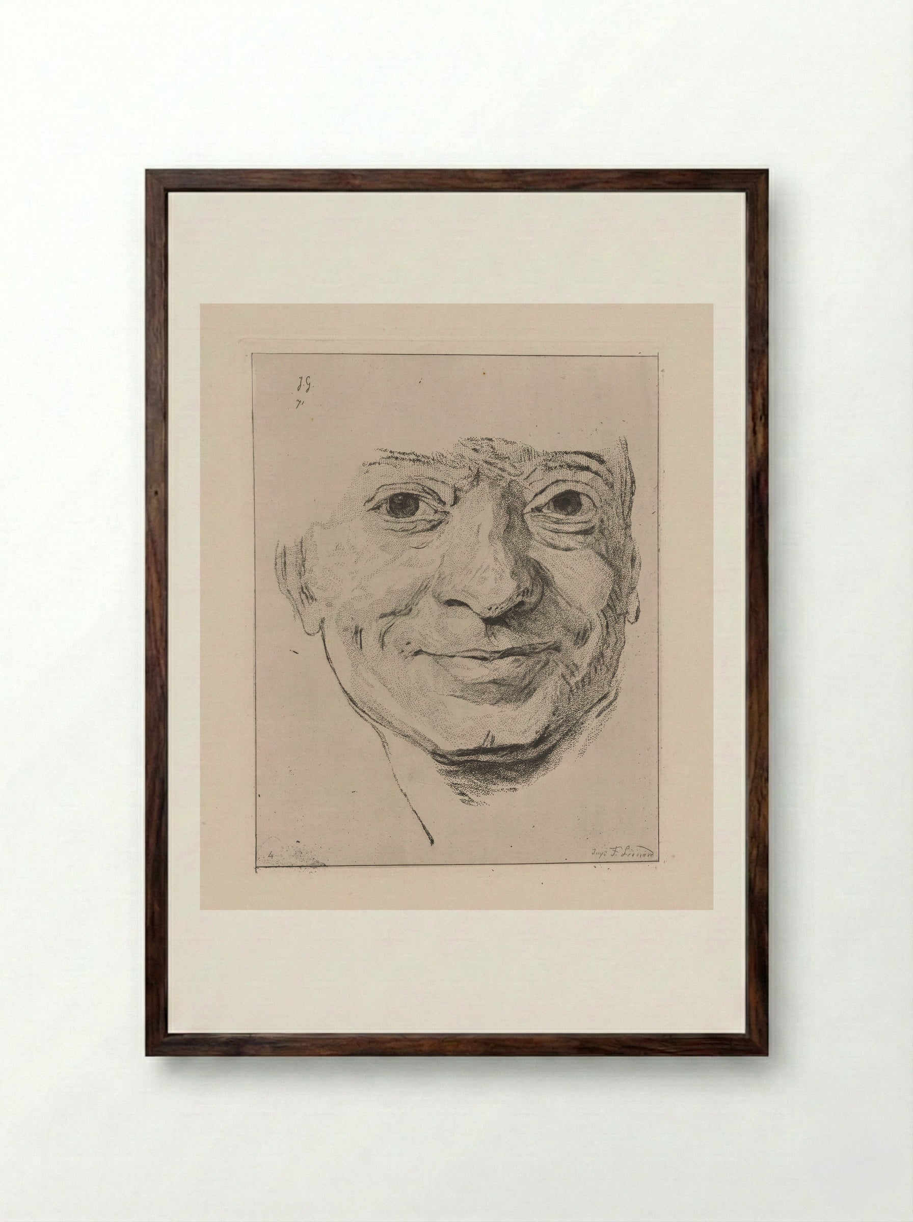 Quentin de La Tour - Jules de Goncourt - Framed Print Dark Wood