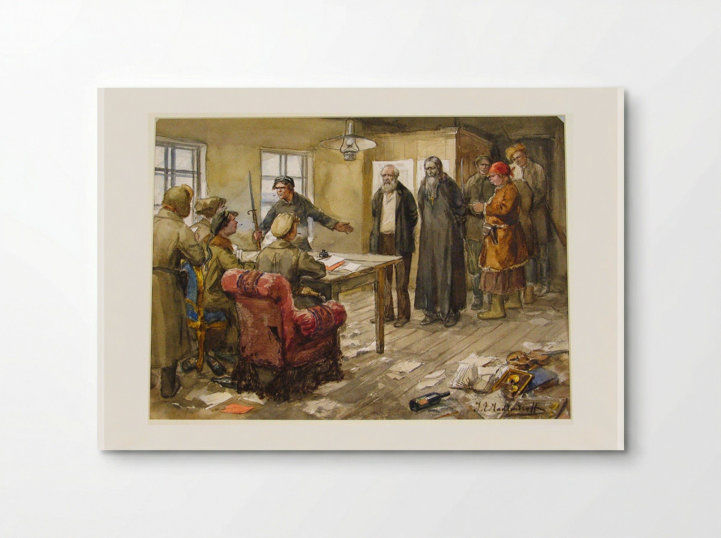 Questioning in the Committee of the Poor - Ivan Vladimirov - Poster