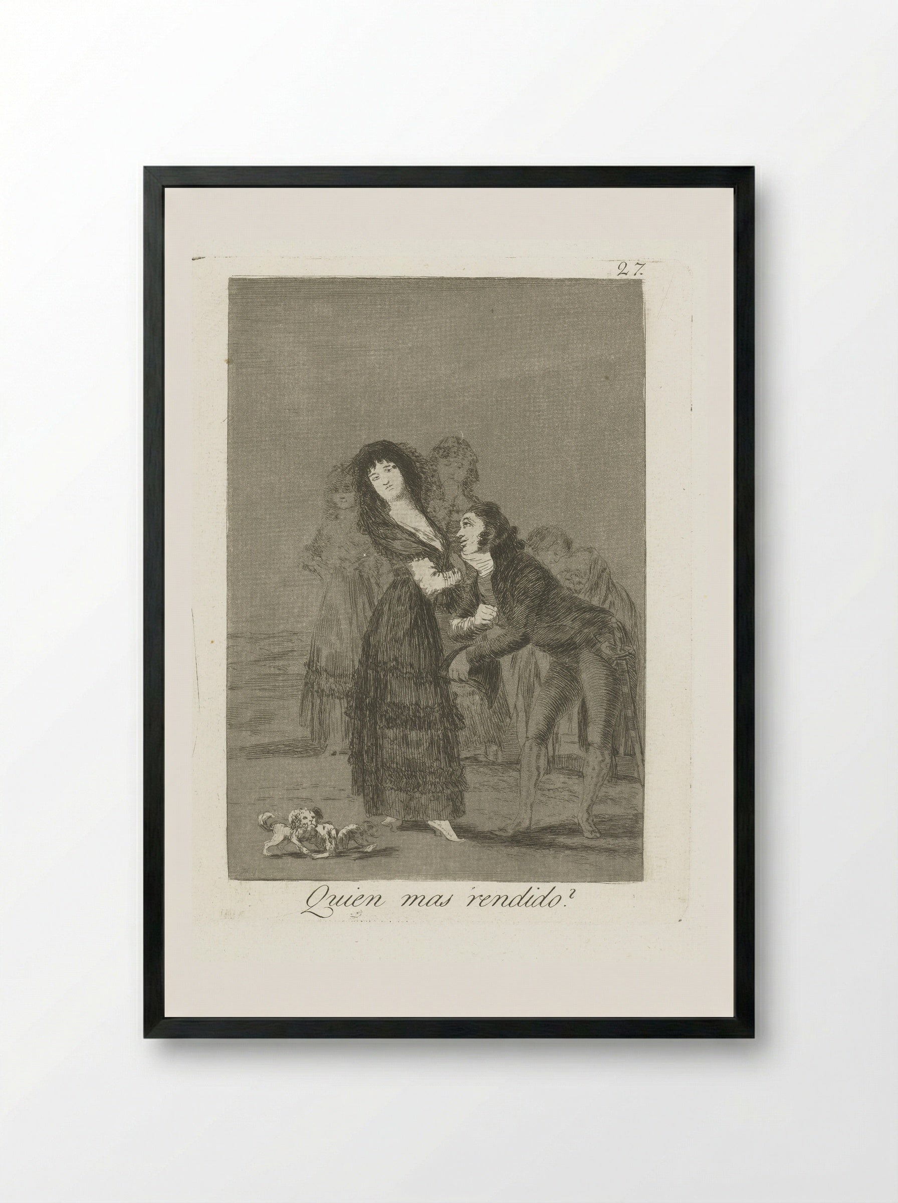 Quien mas rendido? - Francisco de Goya - Framed Print Black