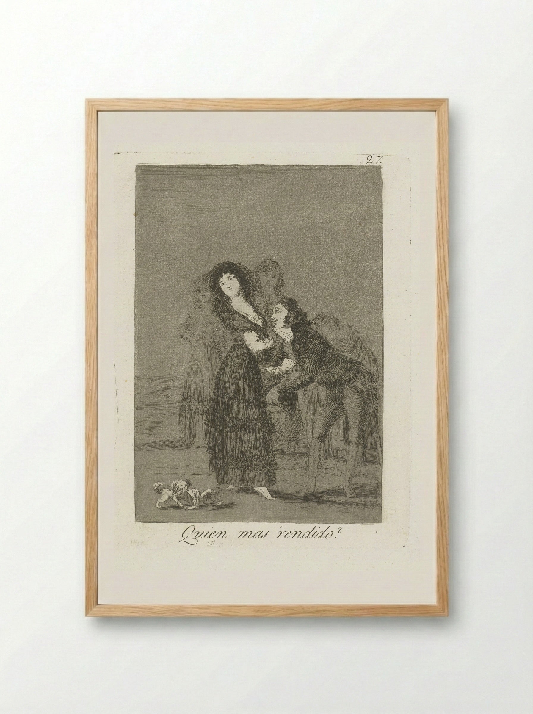 Quien mas rendido? - Francisco de Goya - Framed Print Wood