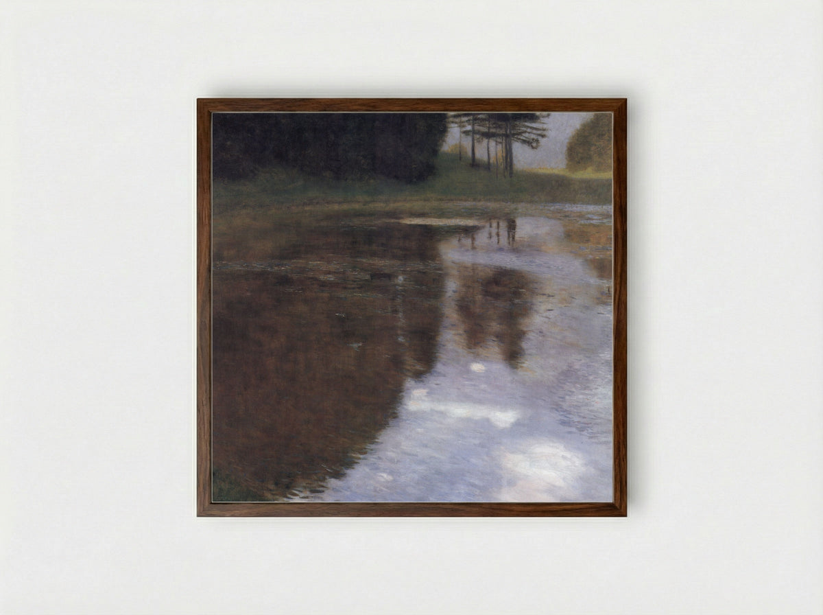 Quiet Pond in the Park of Schloss Kammer - Gustav Klimt - Framed Print Dark Wood