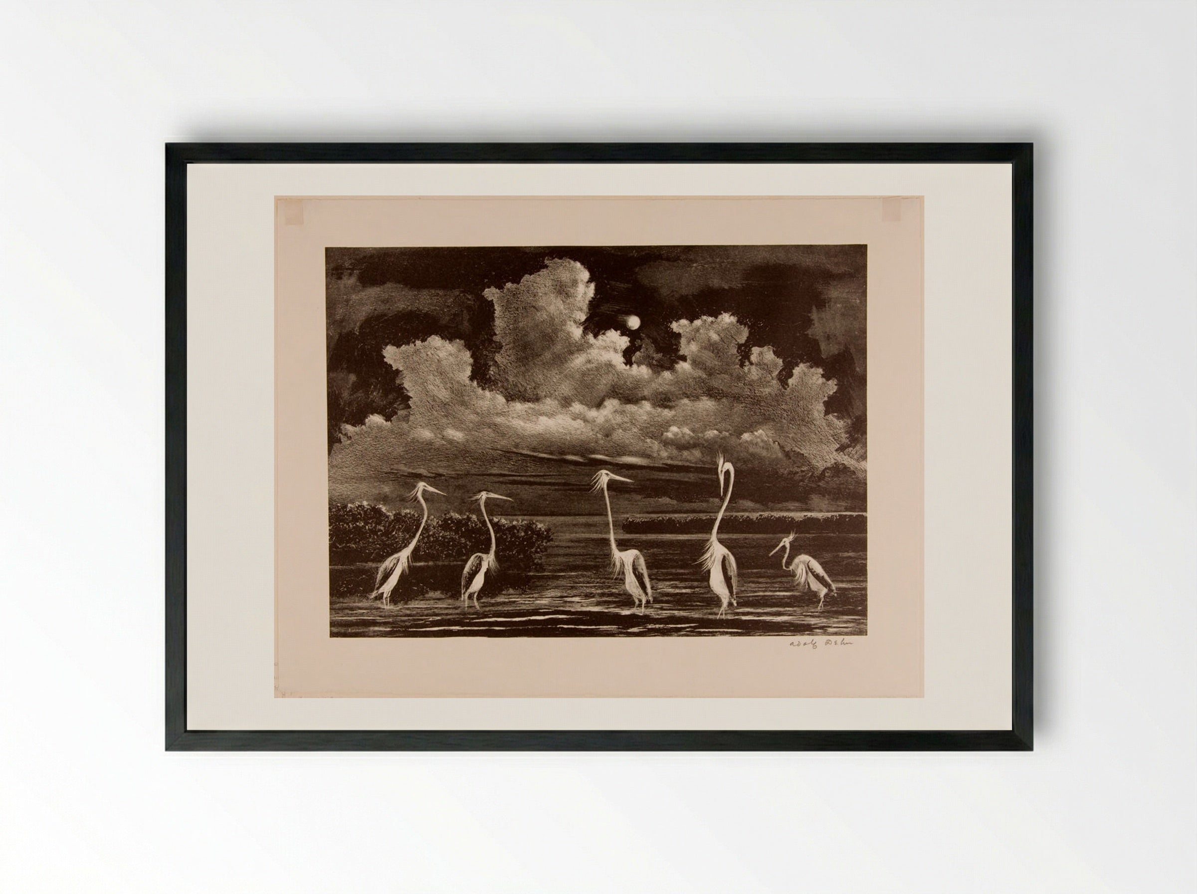 Quiet Waters - Adolph Dehn - Framed Print Black