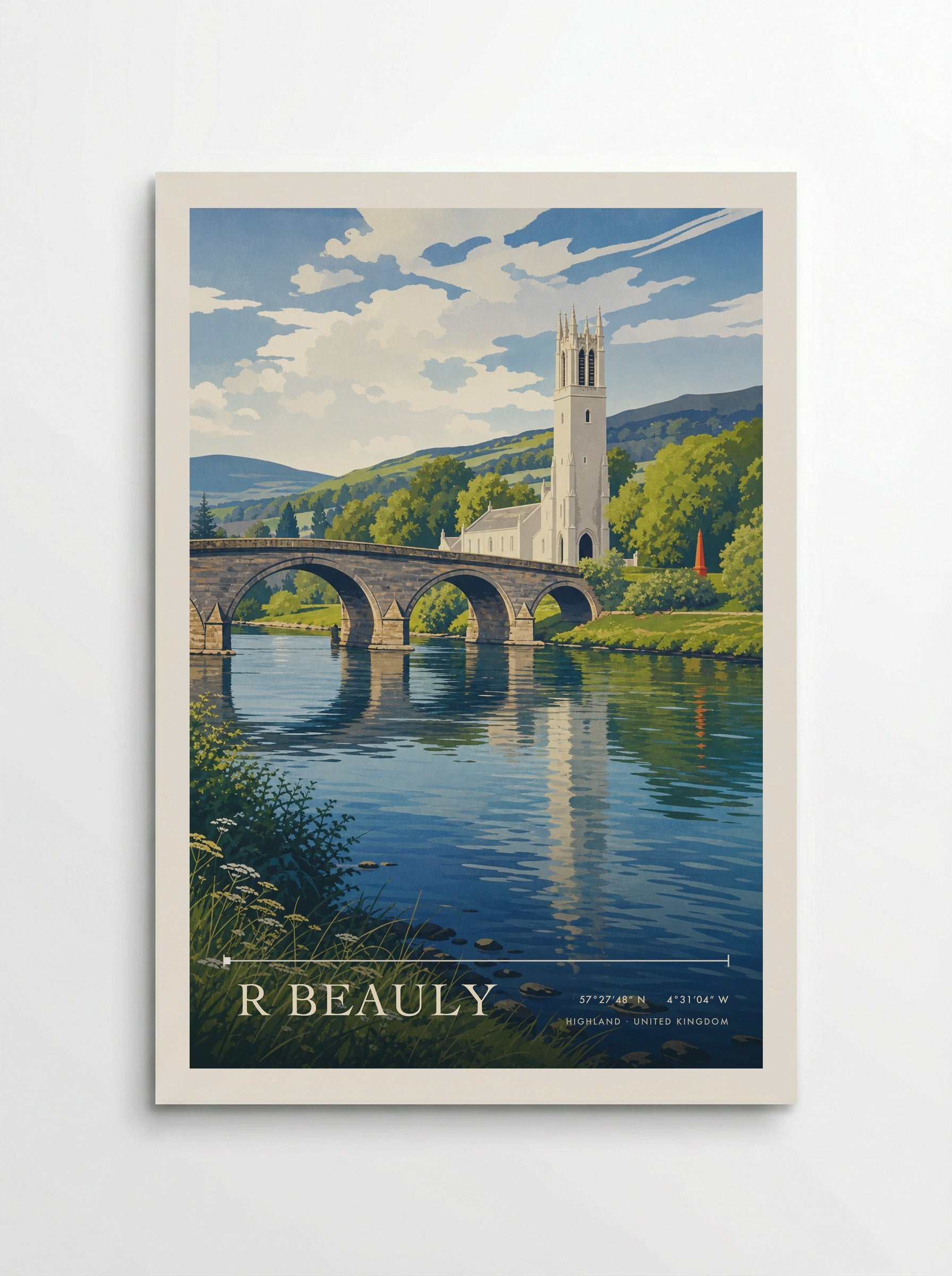 R Beauly Highland United Kingdom Travel Poster - Poster