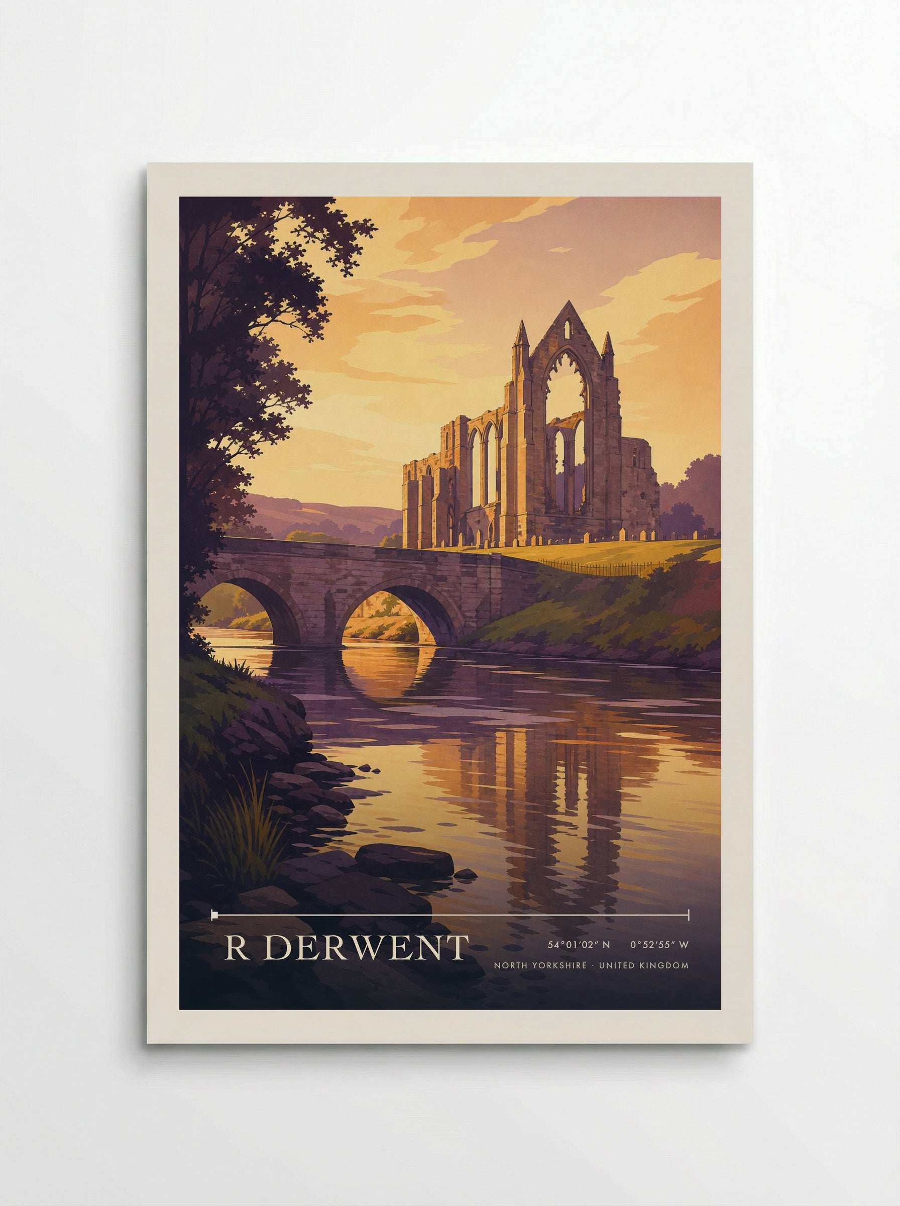 R Derwent North Yorkshire United Kingdom Travel Poster - Poster