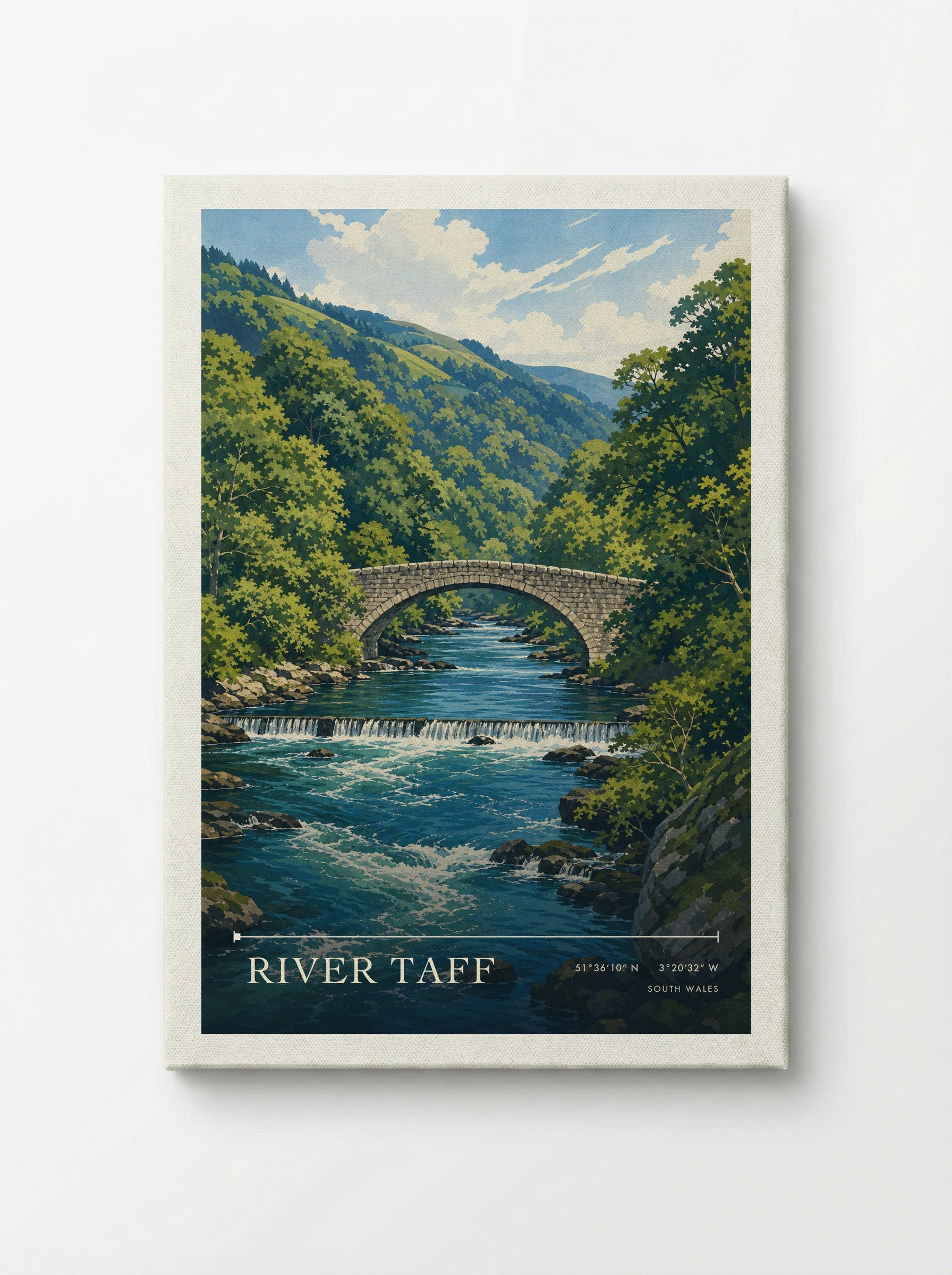 R Taff South Wales Wales Travel Poster - Canvas
