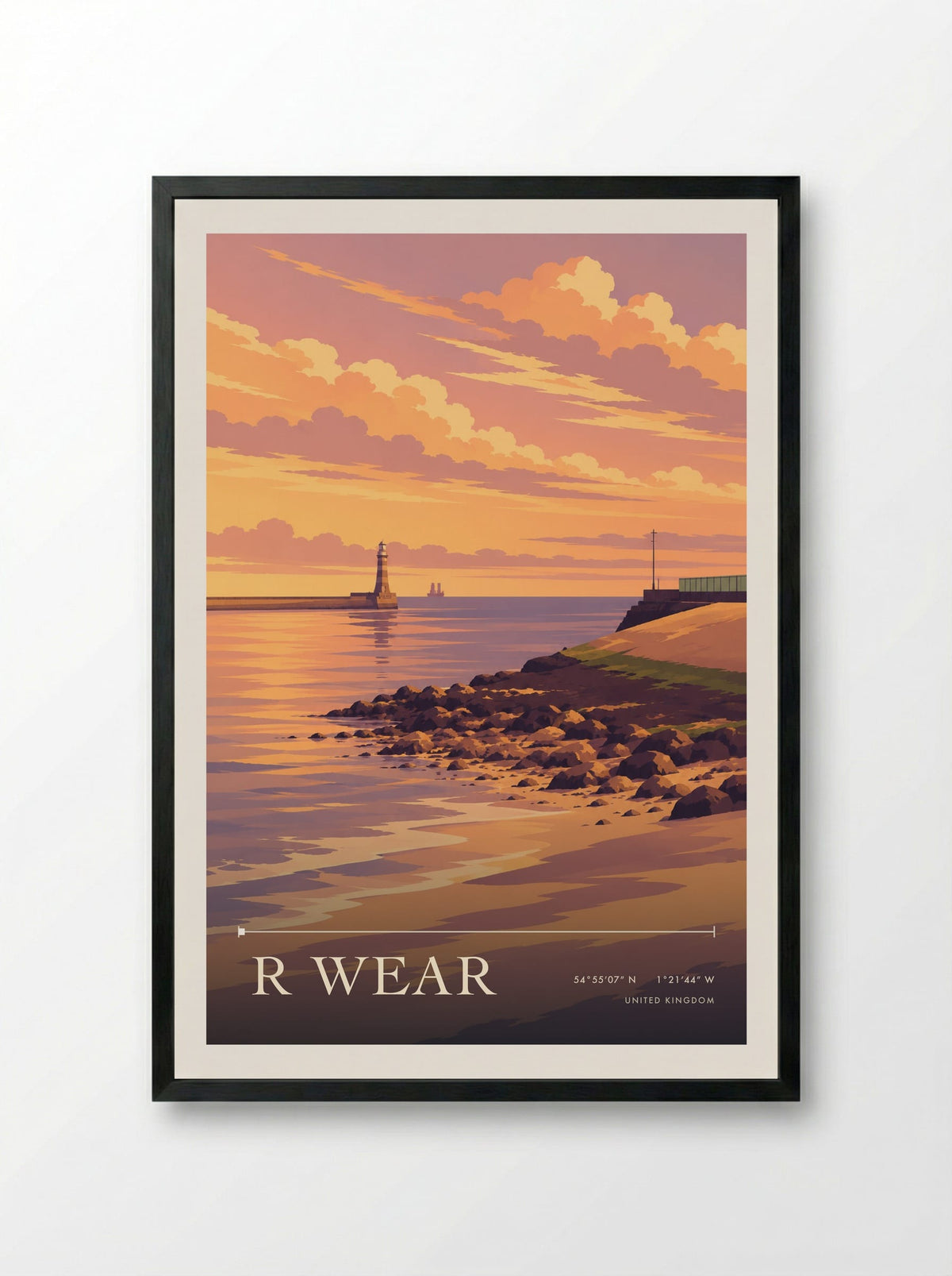 R Wear | Travel Poster - Framed Print Black