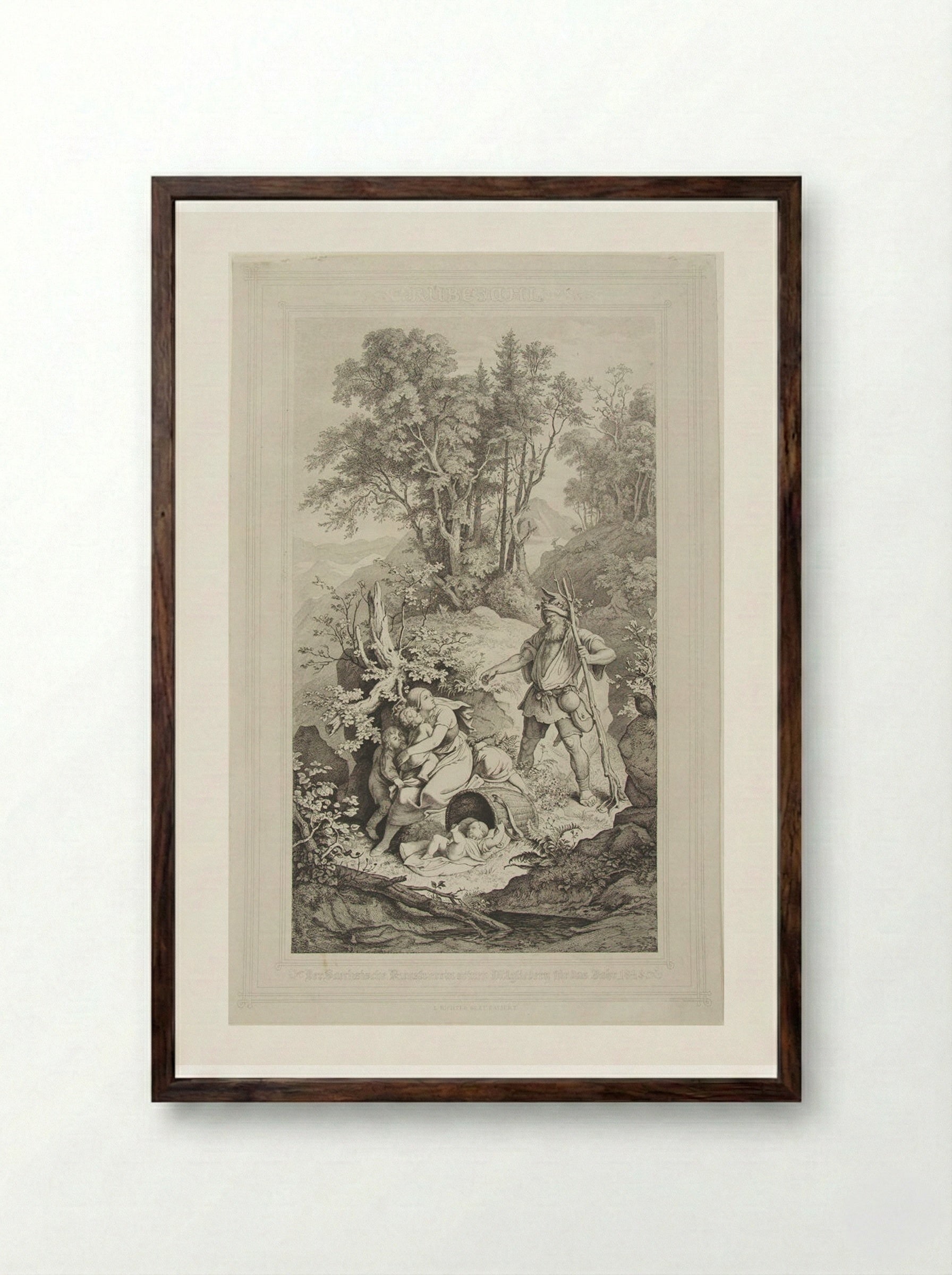 Rübezahl - Adrian Ludwig Richter - Framed Print Dark Wood