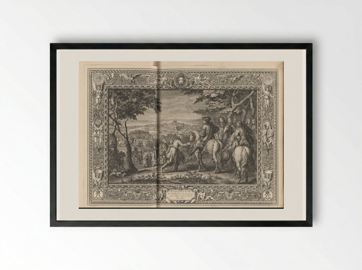 Réduction de la Ville de Marsal - Gérard Audran - Framed Print Black