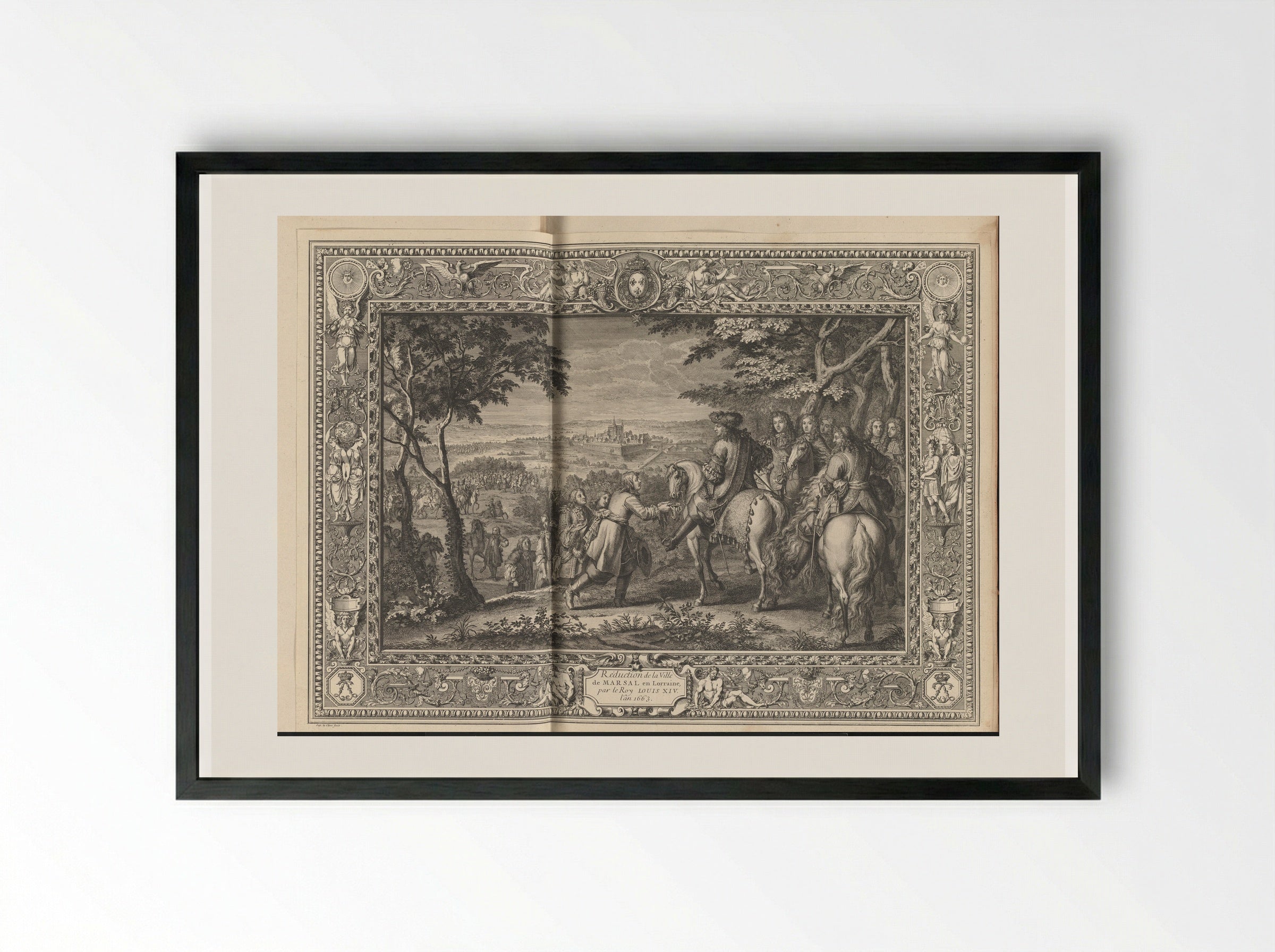 Réduction de la Ville de Marsal - Gérard Audran - Framed Print Black