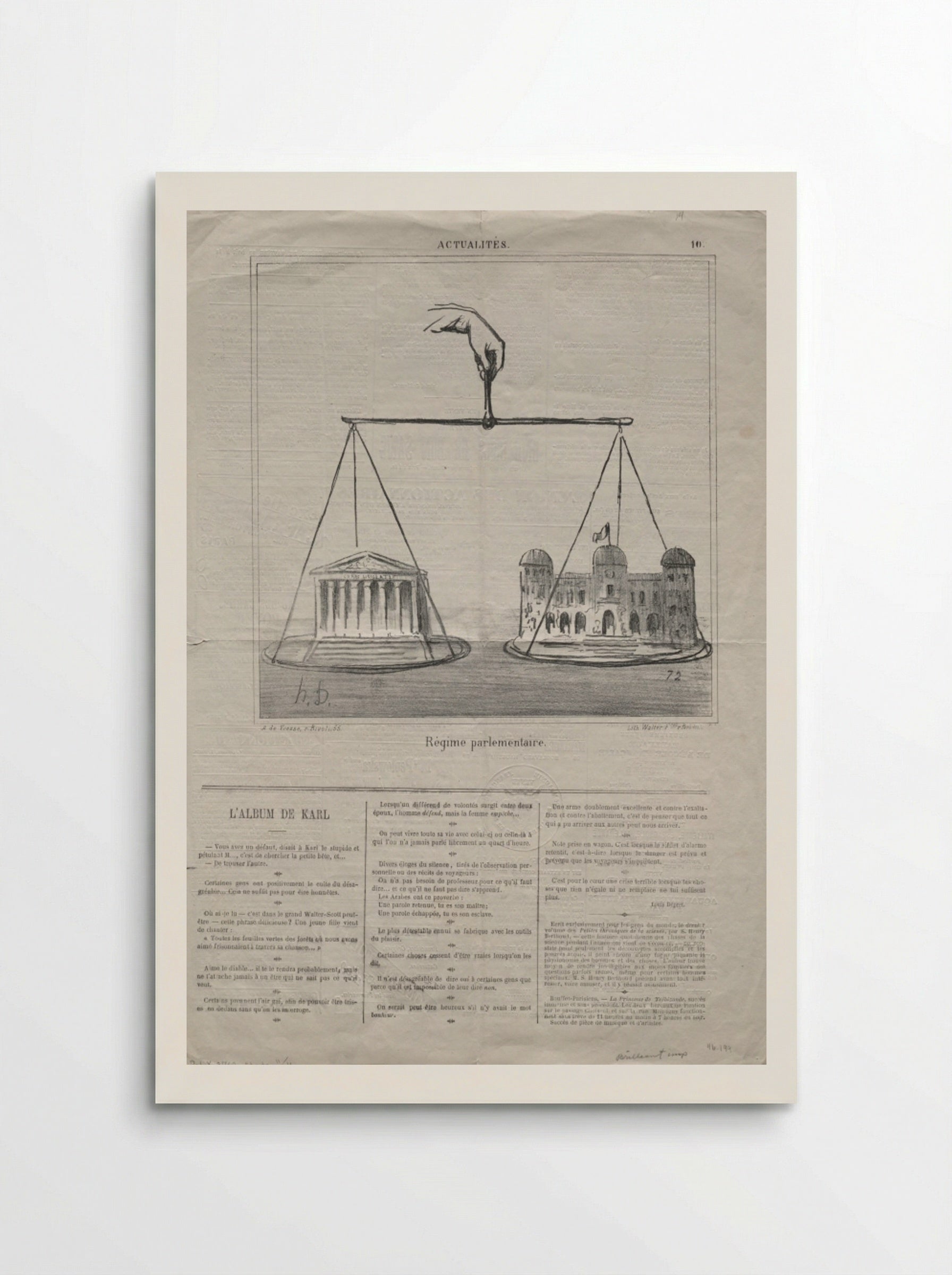 Régime parlementaire - Honoré Daumier - Poster
