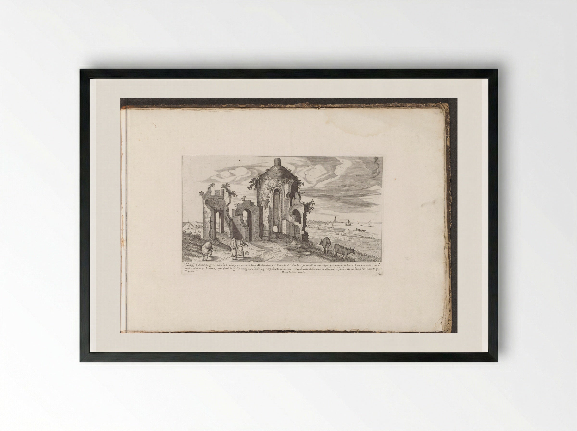 Rüine bij Baarland - Giovanni Giacomo de' Rossi - Framed Print Black