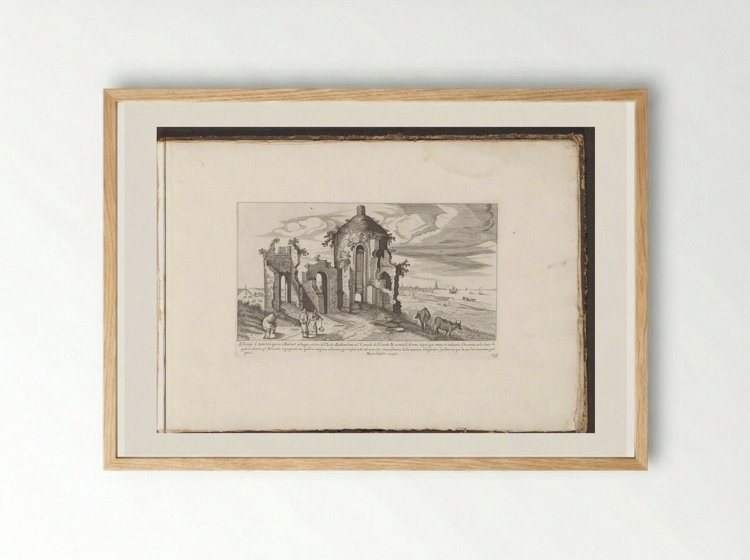 Rüine bij Baarland - Giovanni Giacomo de' Rossi - Framed Print Wood