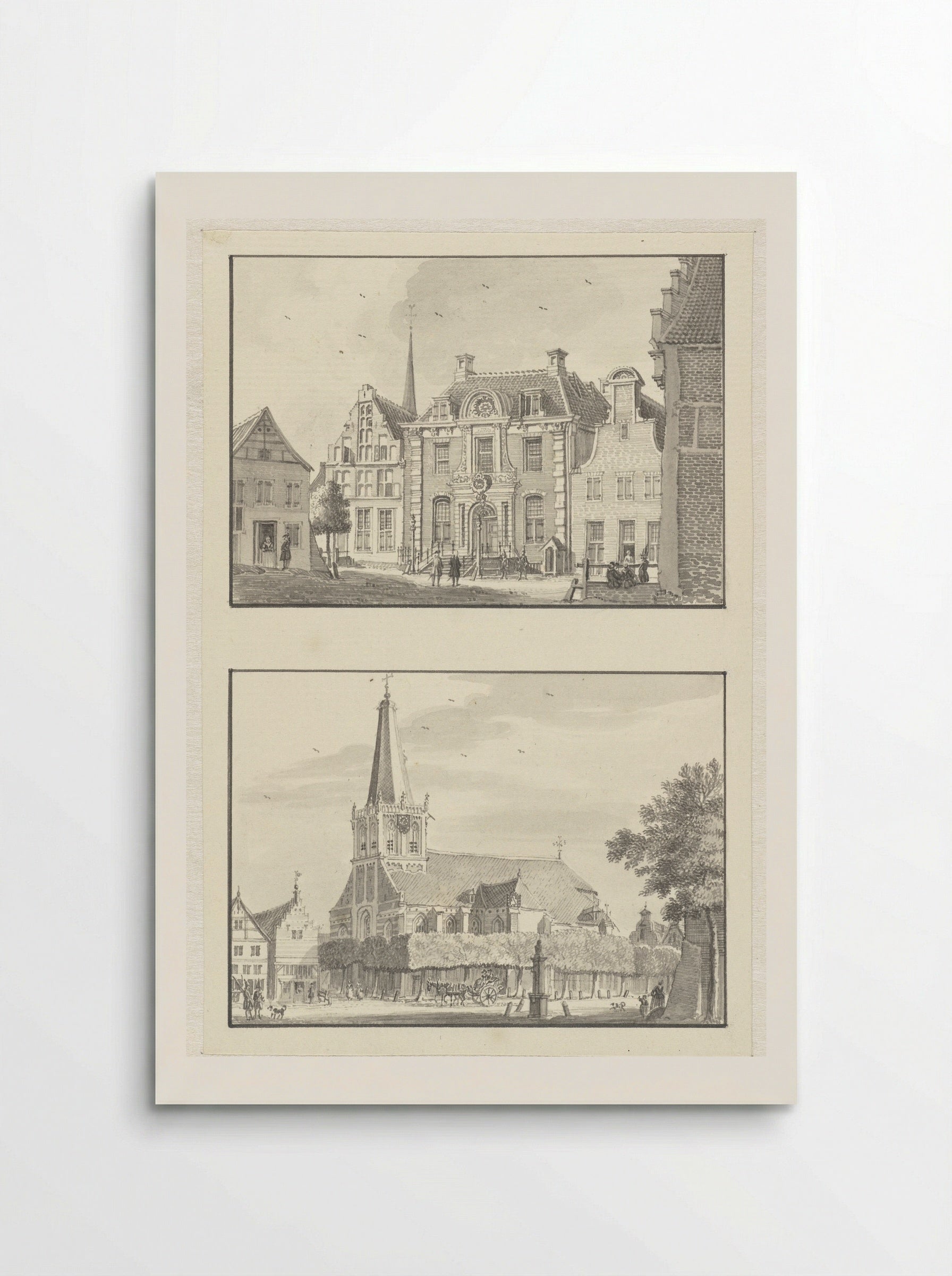 Raadhuis en kerk in Doetinchem - Jan de Beijer - Poster