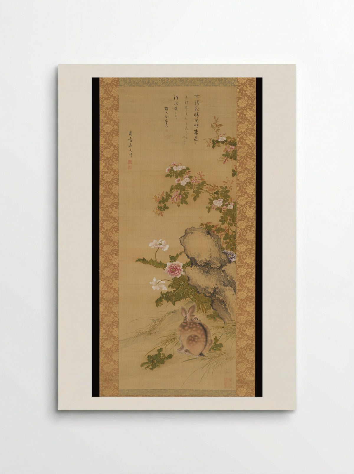 Rabbit and Roses - Mori Ransai - Poster
