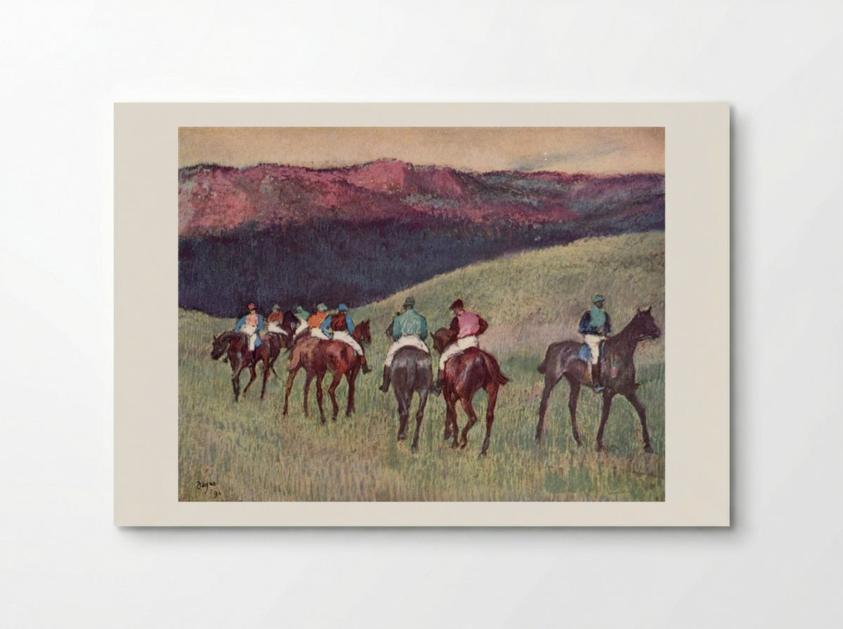 Racehorses in a Landscape - Edgar Degas - Poster
