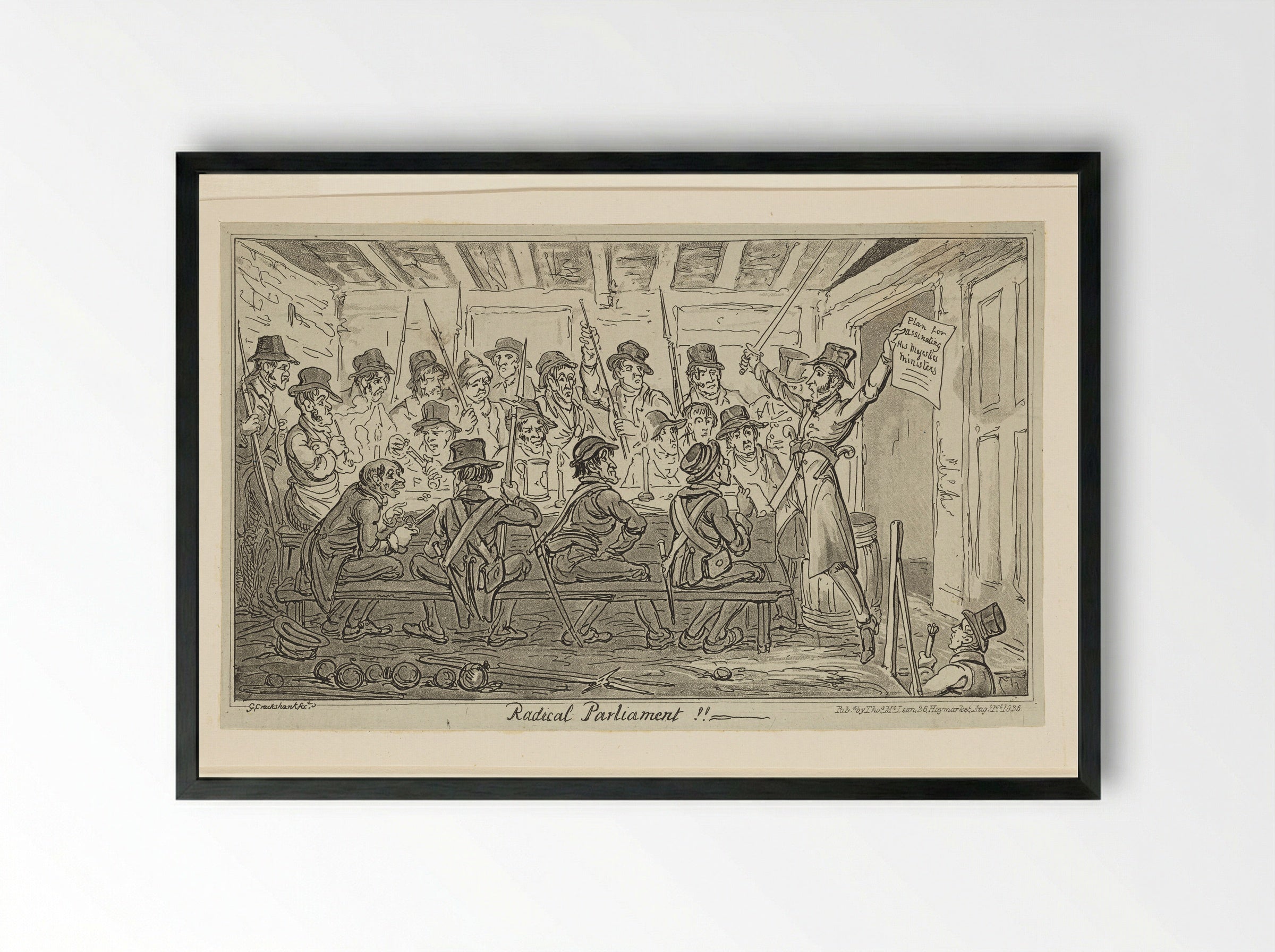 Radical Parliament!! - George Cruikshank - Framed Print Black