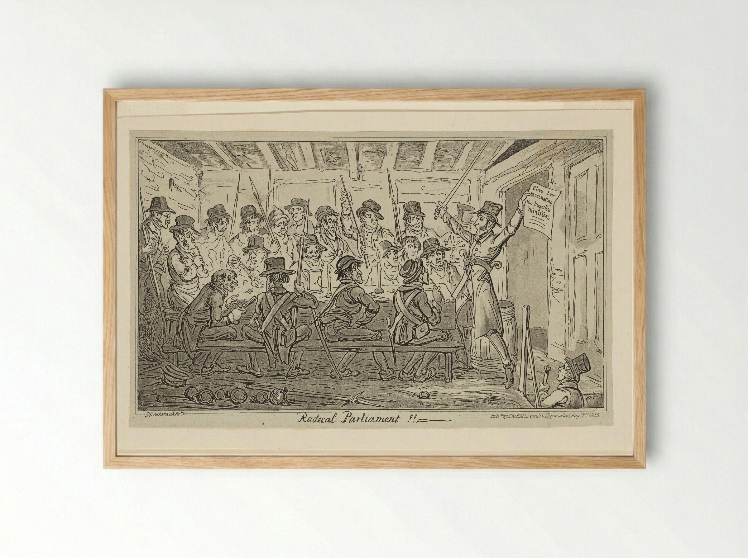 Radical Parliament!! - George Cruikshank - Framed Print Wood