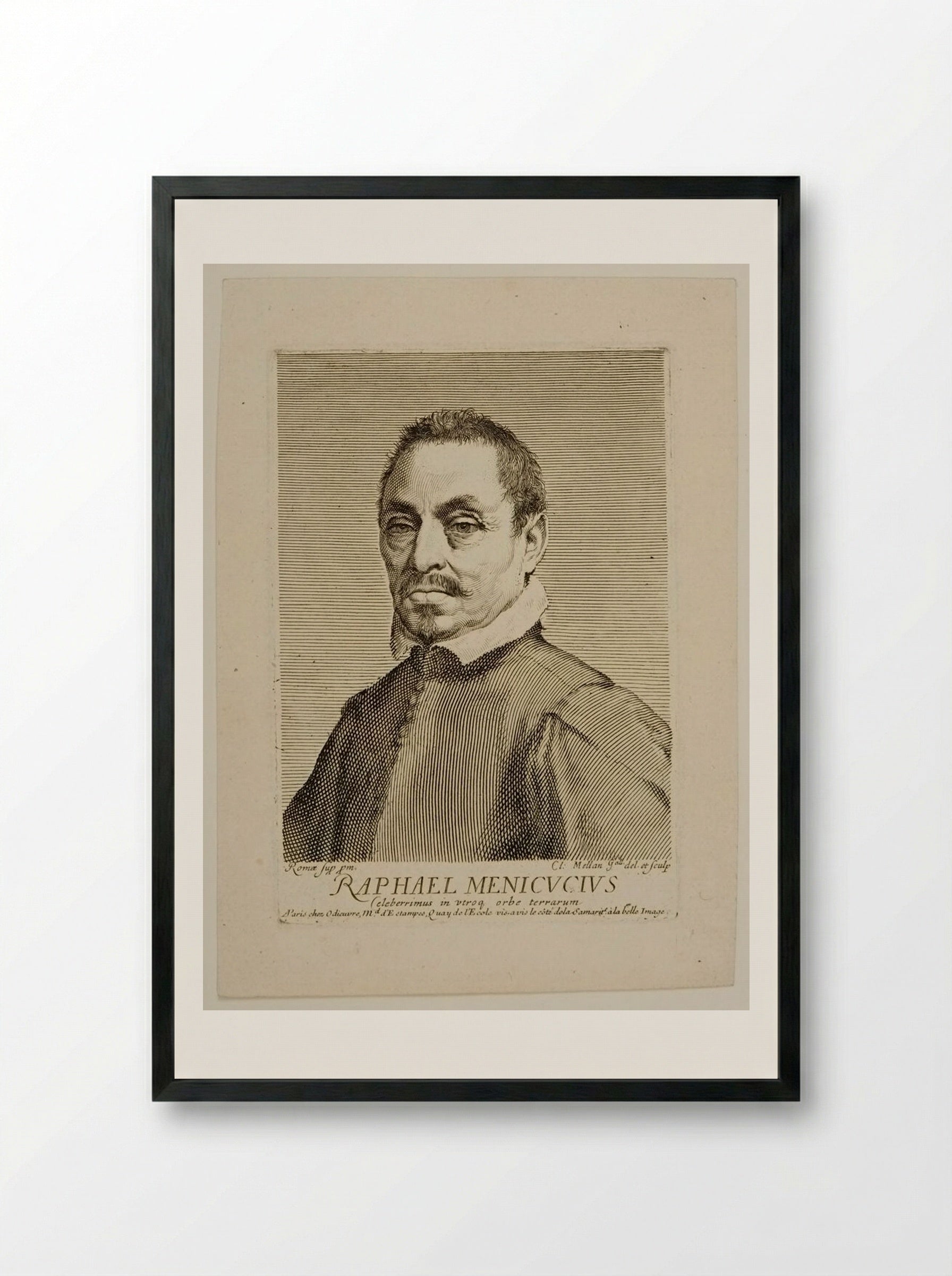 Raffaello Menicucci - Claude Mellan - Framed Print Black