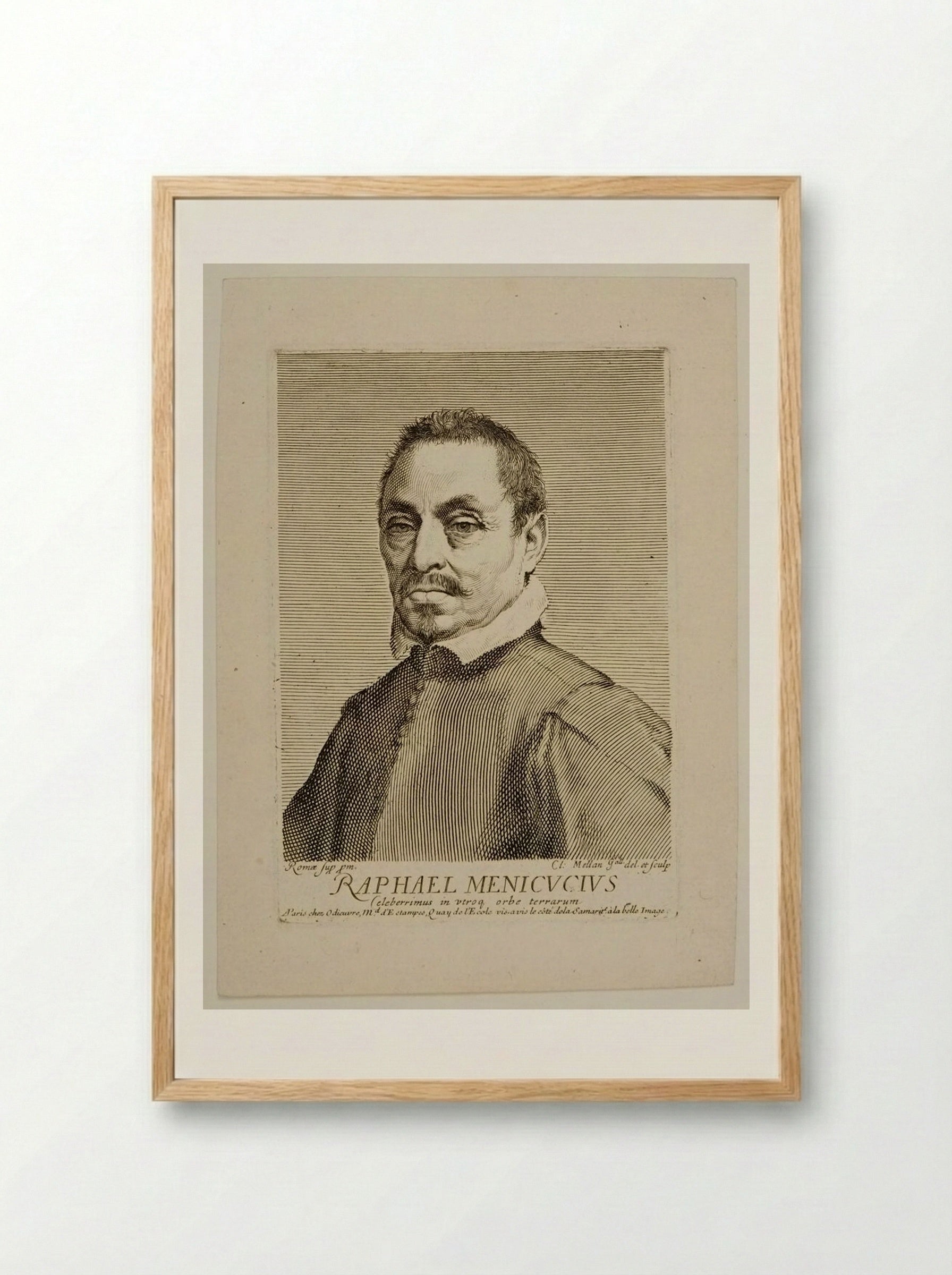 Raffaello Menicucci - Claude Mellan - Framed Print Wood