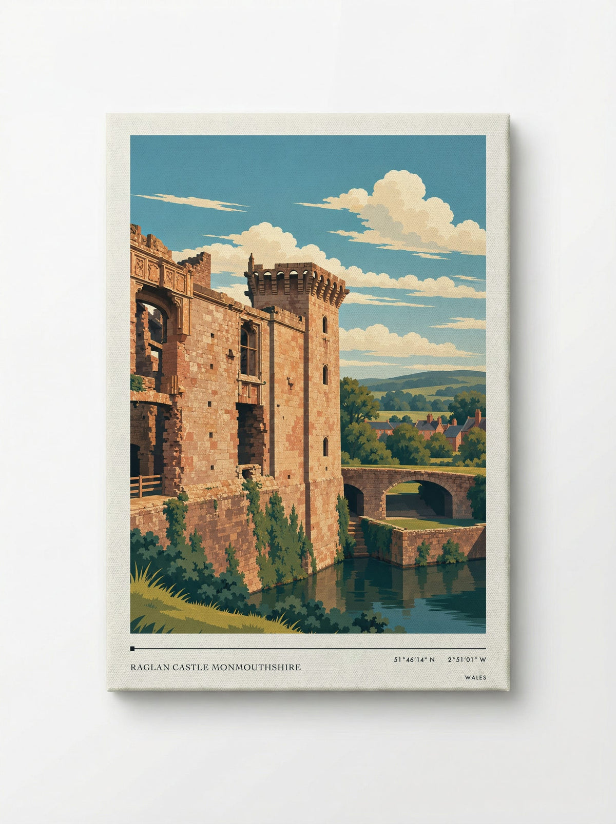 Raglan Castle Monmouthshire | Travel Poster - Canvas