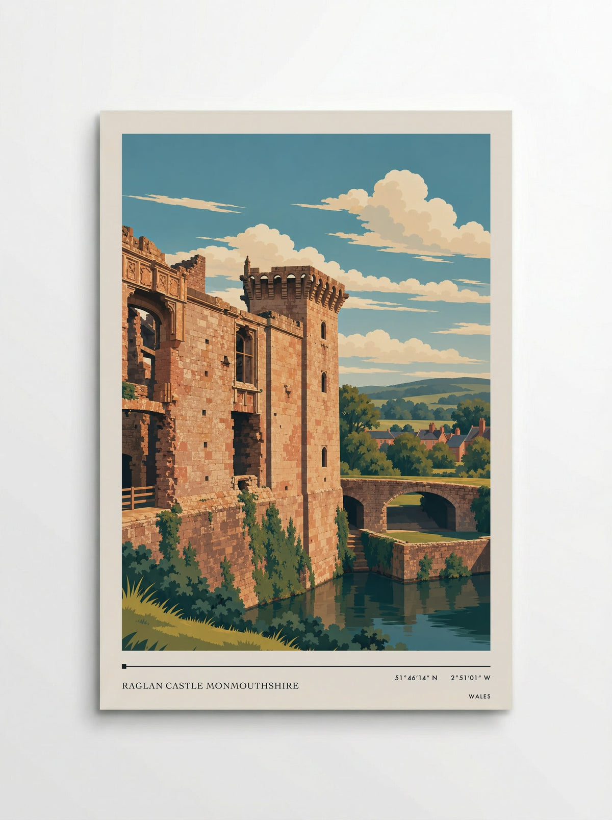 Raglan Castle Monmouthshire | Travel Poster - Poster