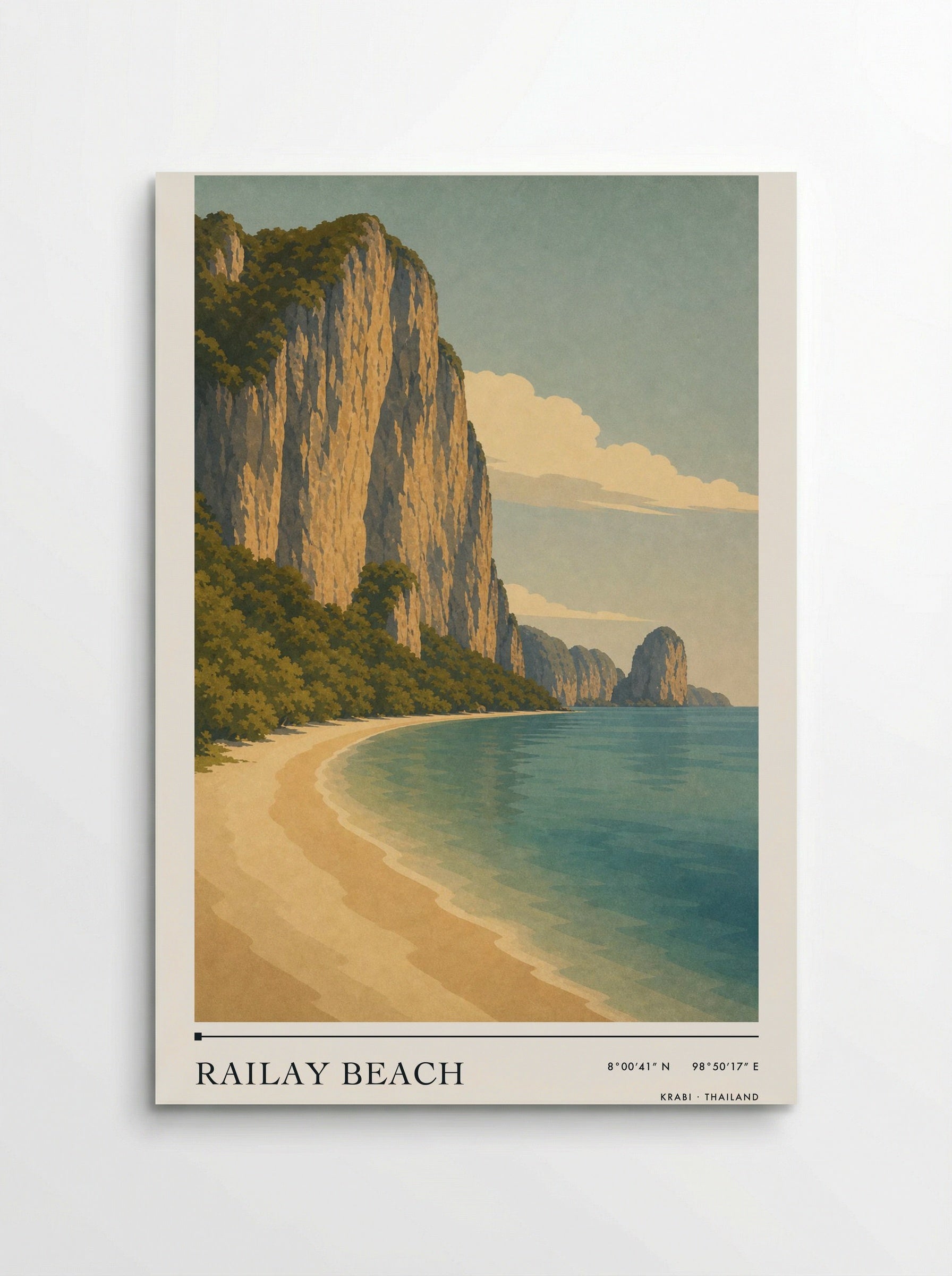 Railay Beach Travel Poster Artwork - Poster