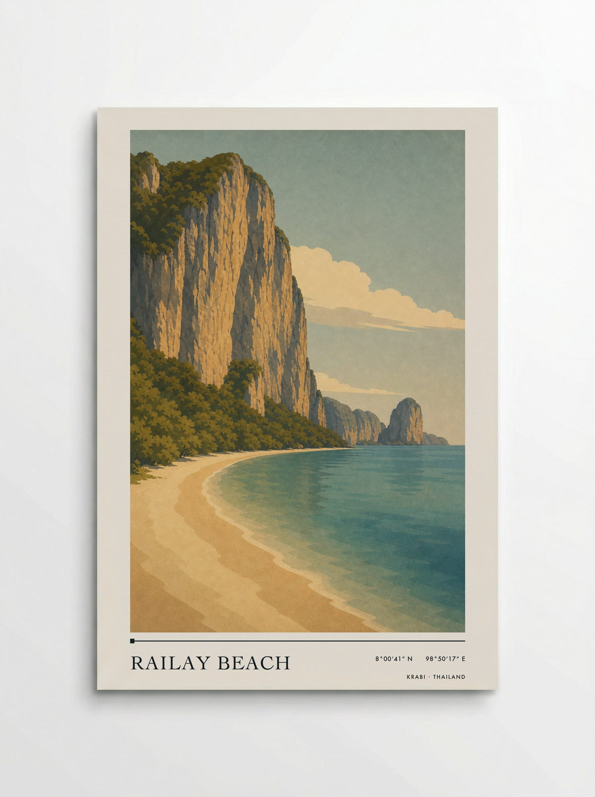 Railay Beach Travel Poster Artwork - Poster